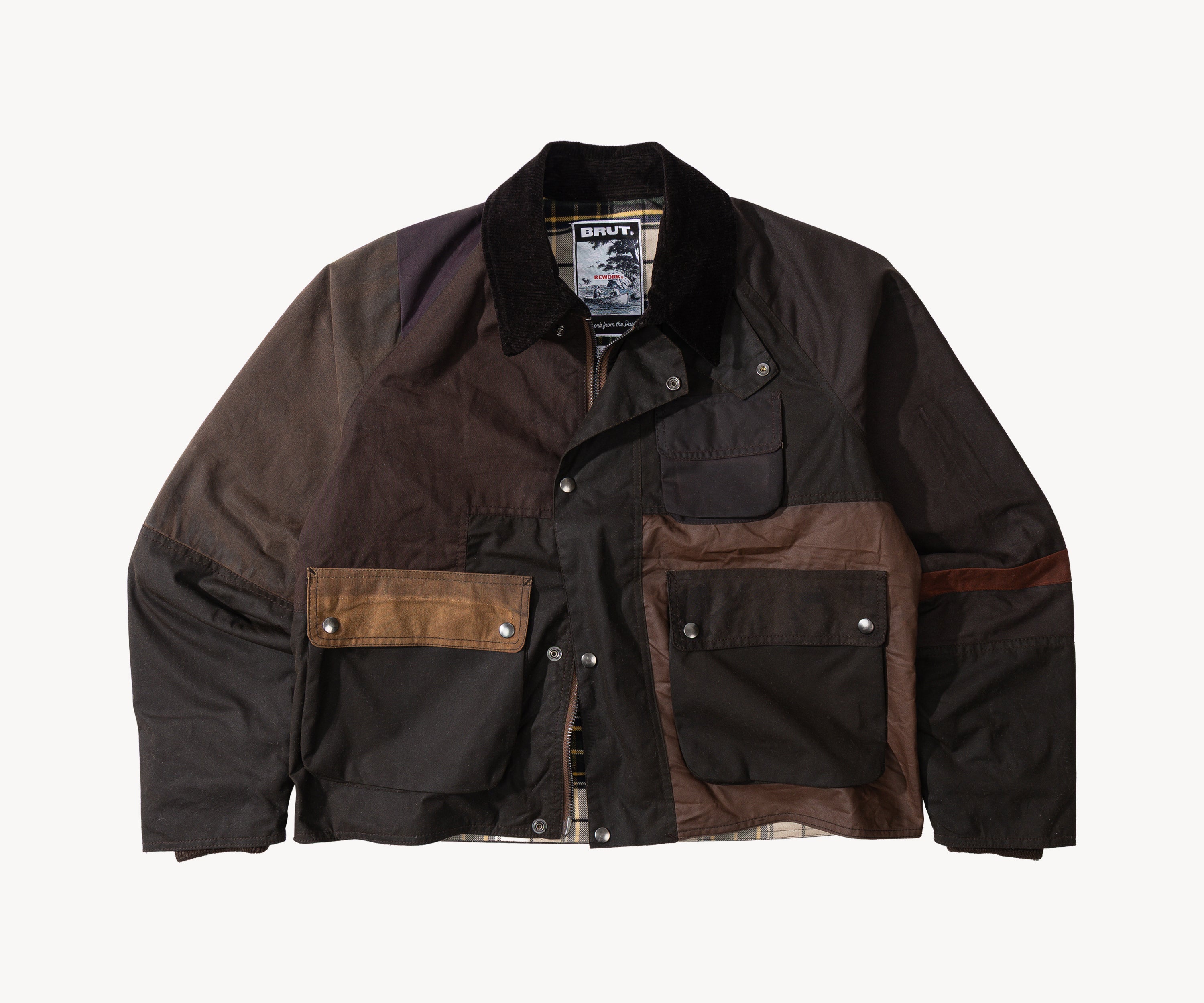 REWORK® FLY WAX JACKET - N° 012 Manteaux et vestes SMALL / MARRON - BRUT Clothing