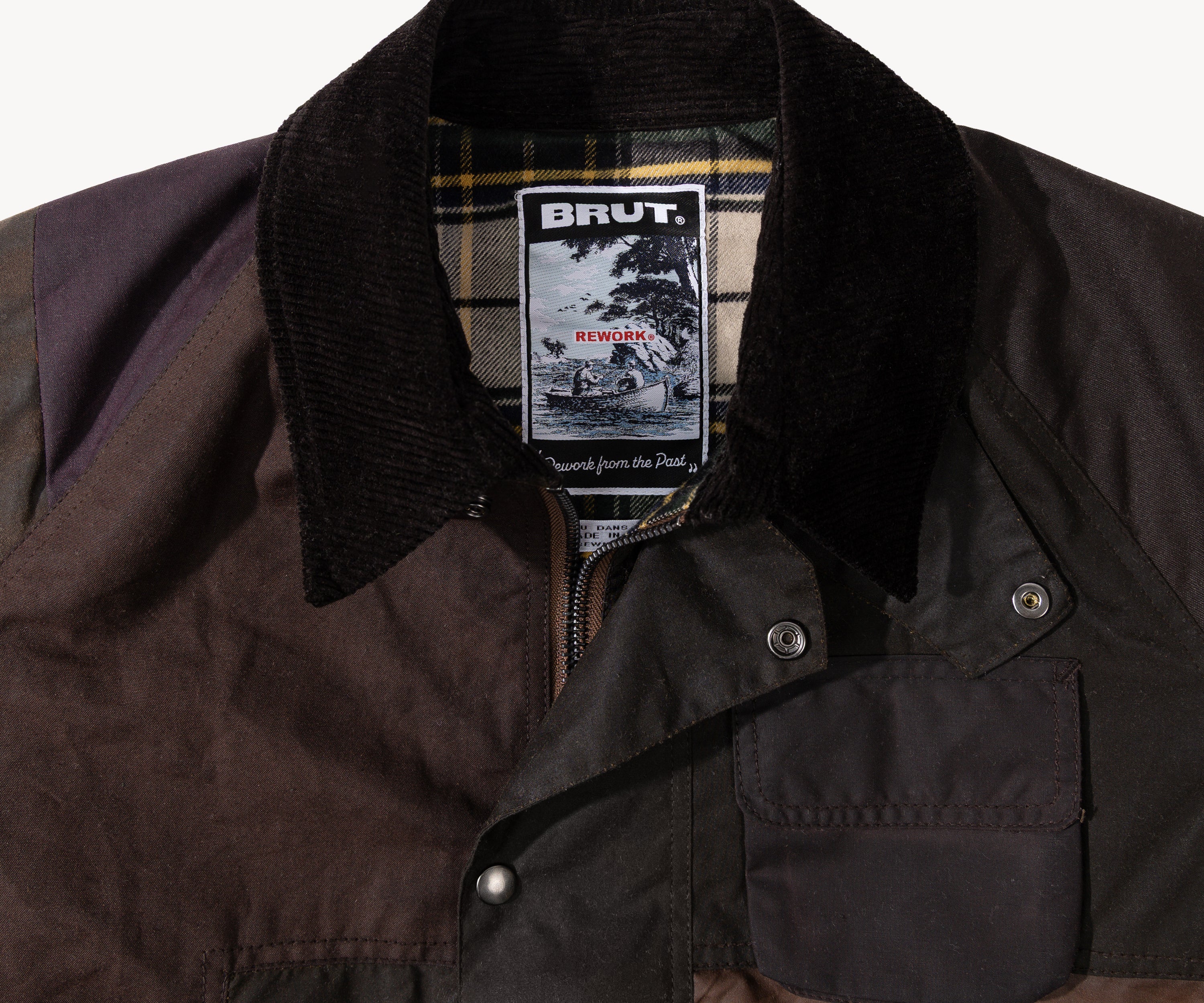 REWORK® FLY WAX JACKET - N° 012 Coats & Jackets SMALL / BROWN - BRUT Clothing