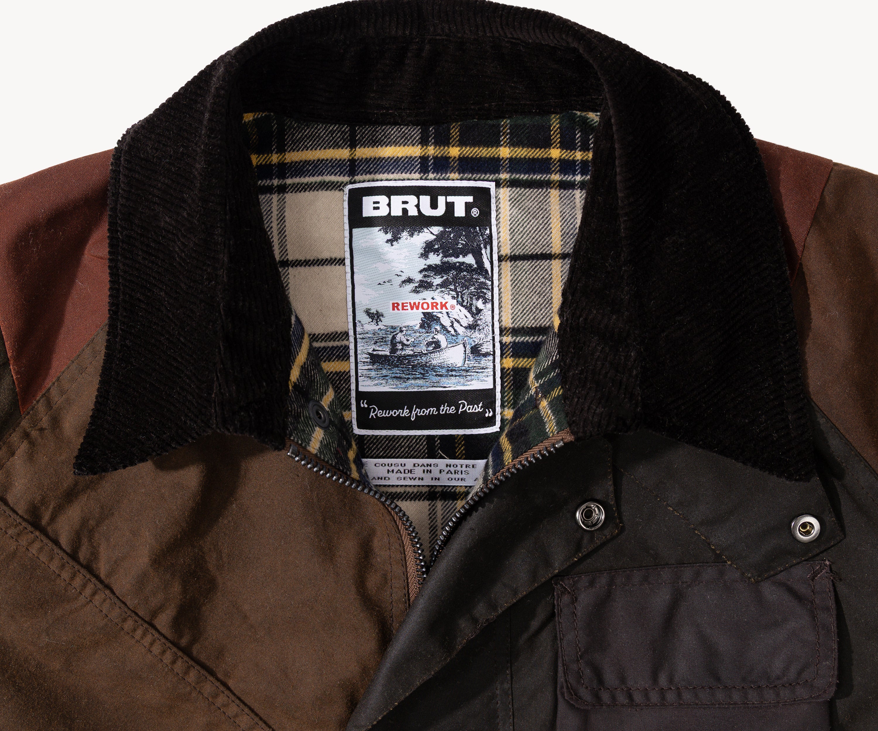REWORK® FLY WAX JACKET - N° 007 Manteaux et vestes TAILLE S / MARRON - BRUT Clothing