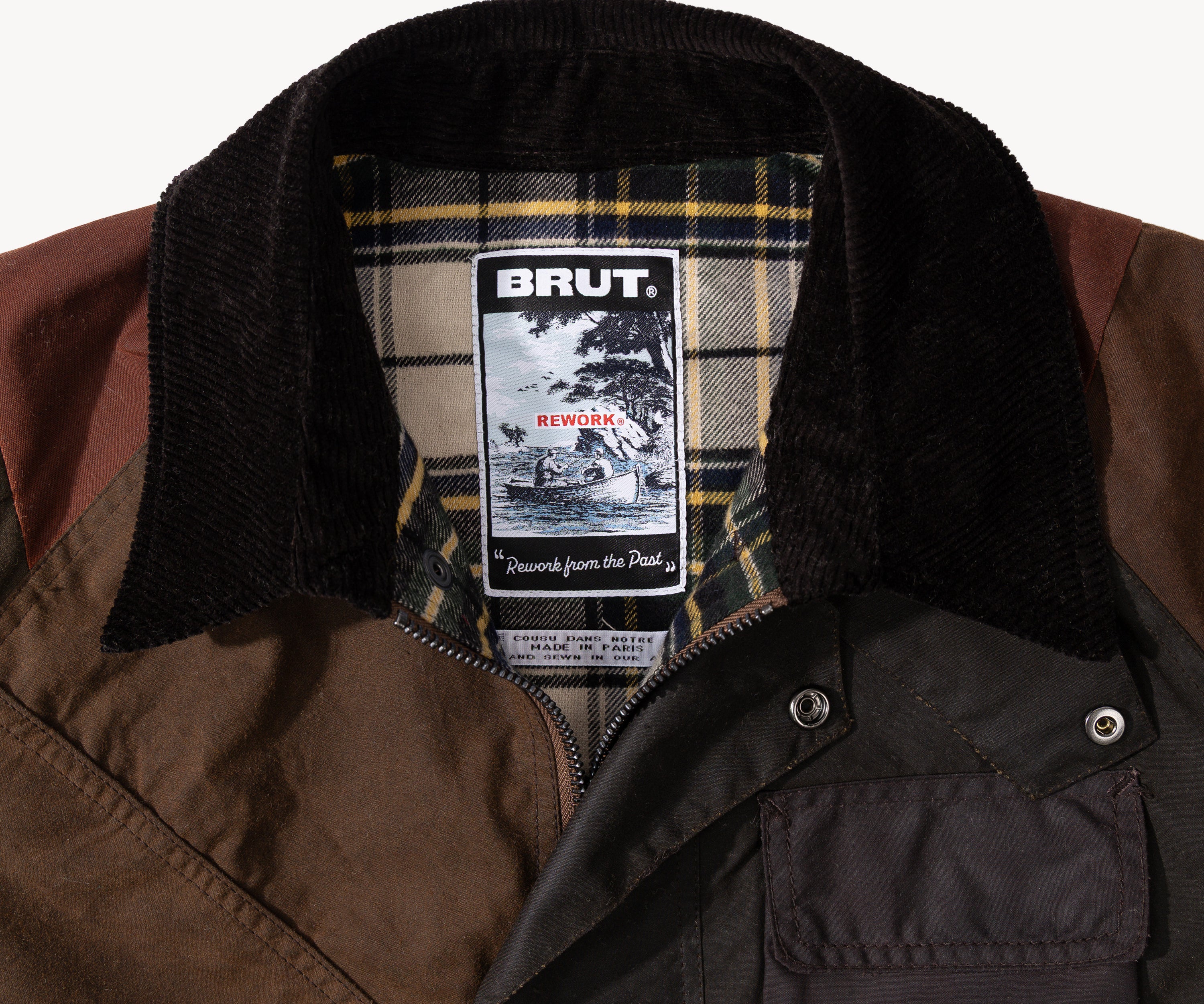 REWORK® FLY WAX JACKET - N° 007 Coats & Jackets SMALL / BROWN - BRUT Clothing