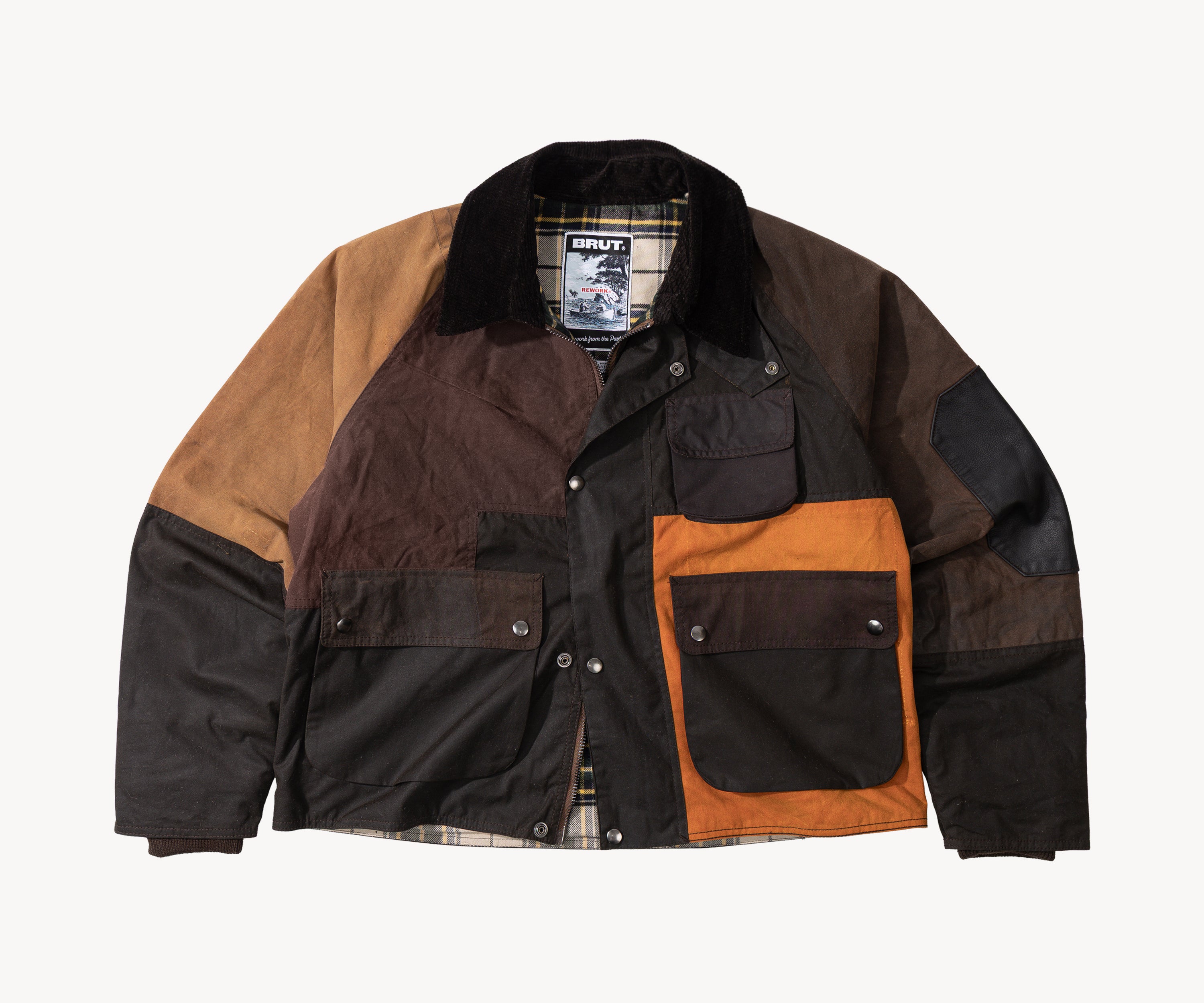 REWORK® FLY WAX JACKET - N° 008 Manteaux et vestes SMALL / MARRON - BRUT Clothing