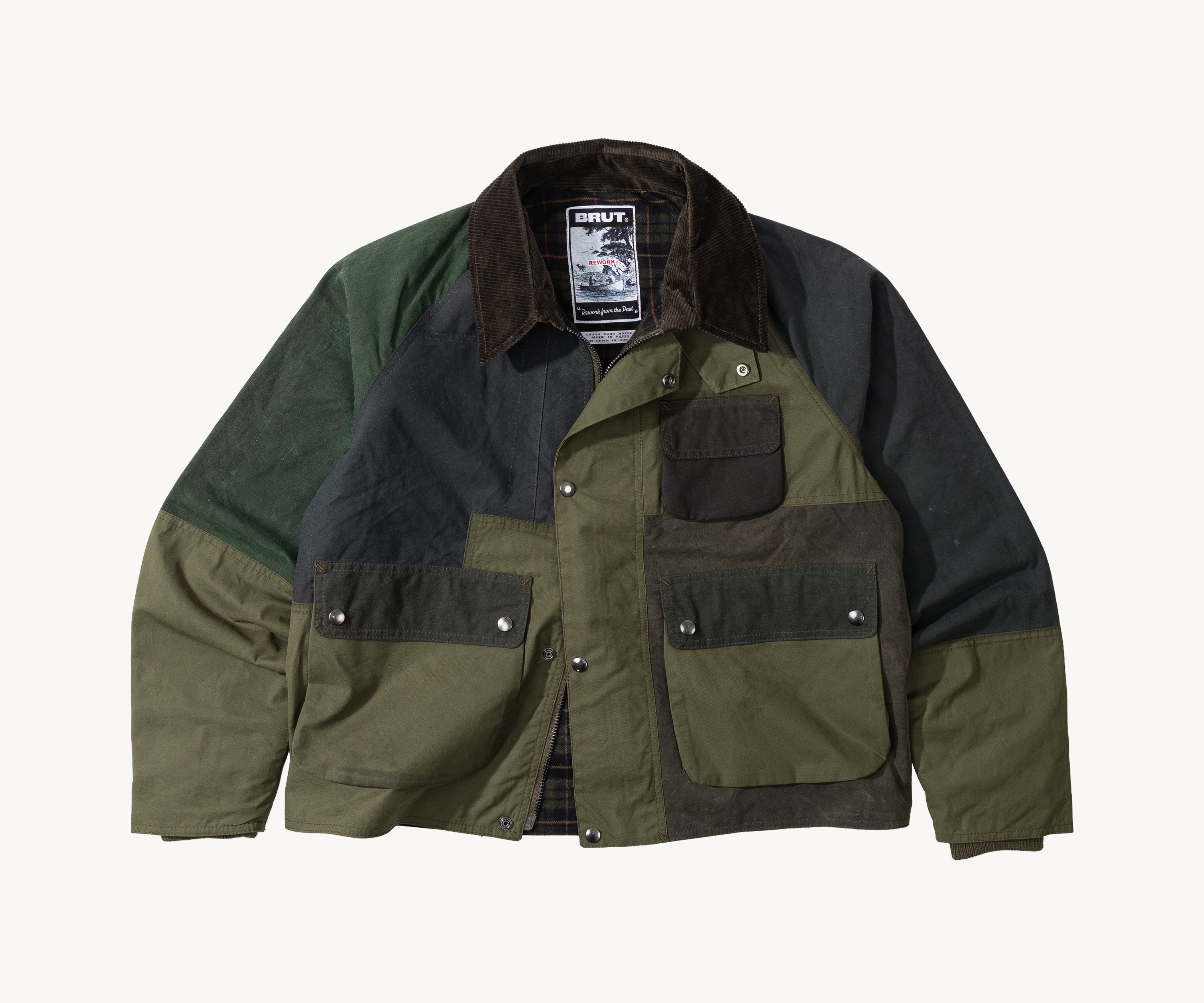 REWORK® FLY WAX JACKET - N° 002 Manteaux et vestes SMALL / VERT - BRUT Clothing