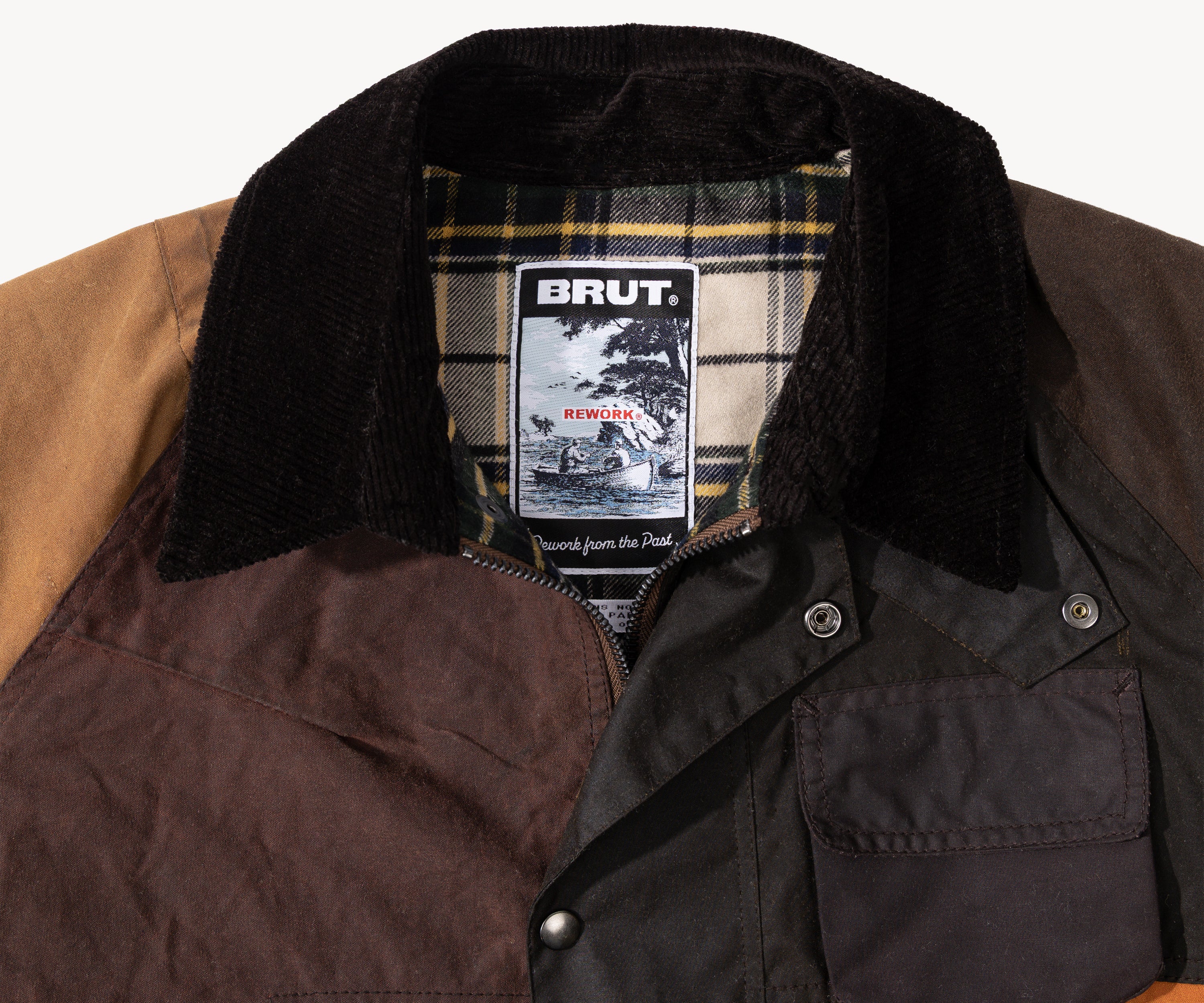 REWORK® FLY WAX JACKET - N° 008 Coats & Jackets SMALL / BROWN - BRUT Clothing