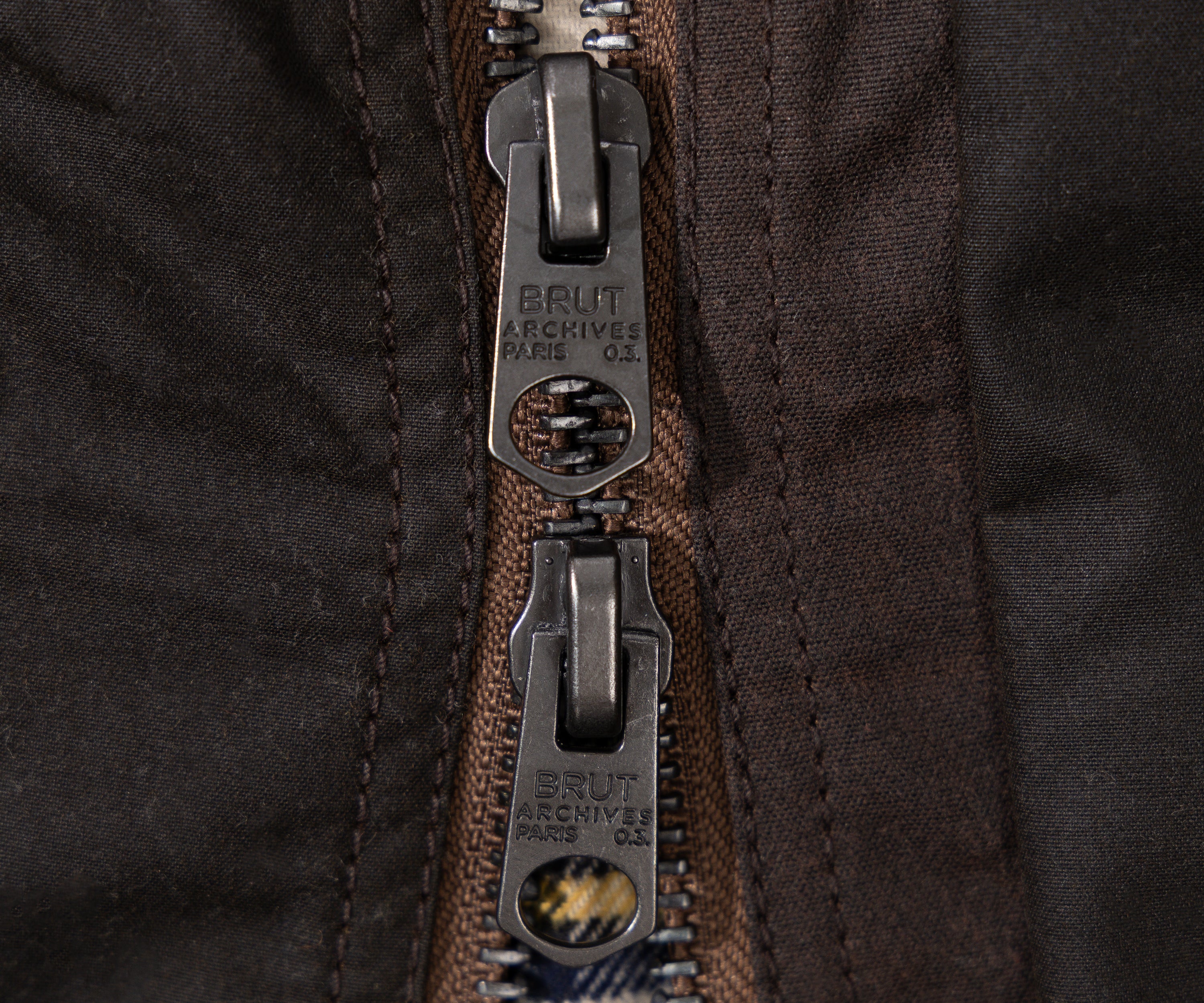 REWORK® FLY WAX JACKET - N° 008 Manteaux et vestes SMALL / MARRON - BRUT Clothing