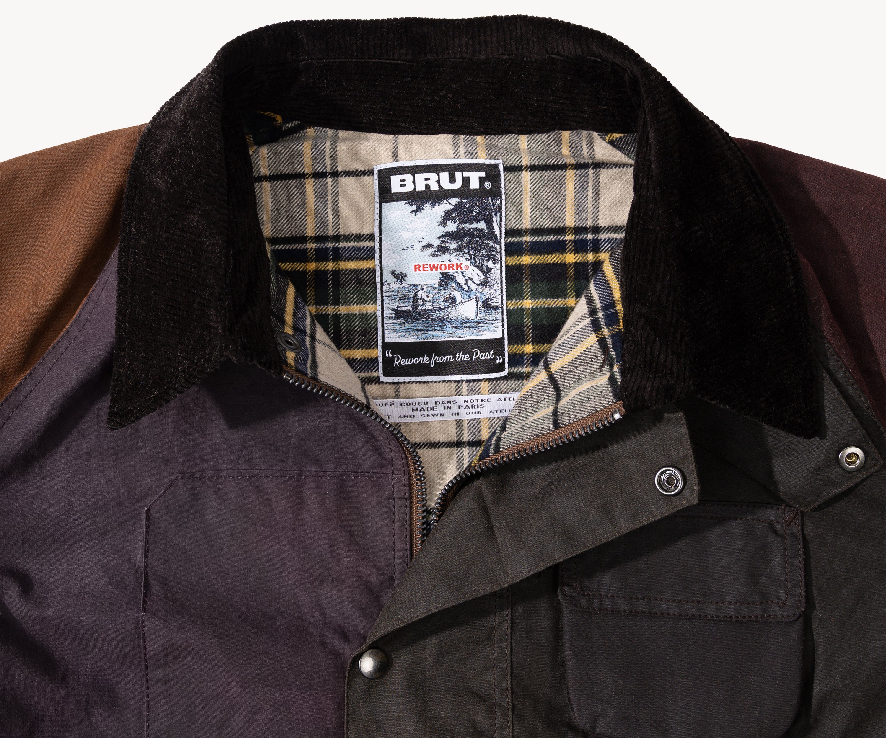 REWORK® FLY WAX JACKET - N° 061 Coats & Jackets X-LARGE / BROWN - BRUT Clothing