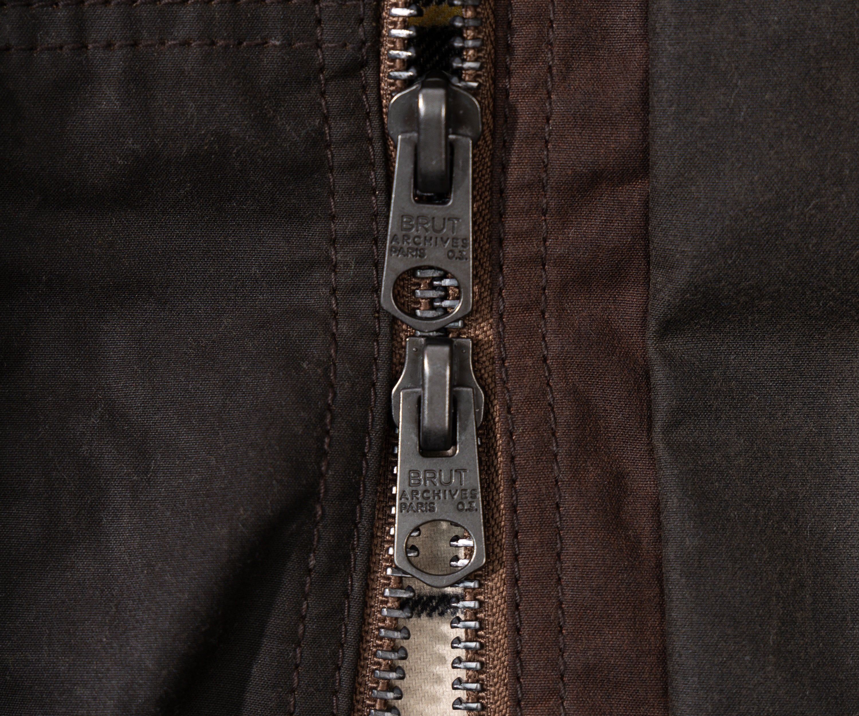 REWORK® FLY WAX JACKET - N° 061 Coats & Jackets X-LARGE / BROWN - BRUT Clothing