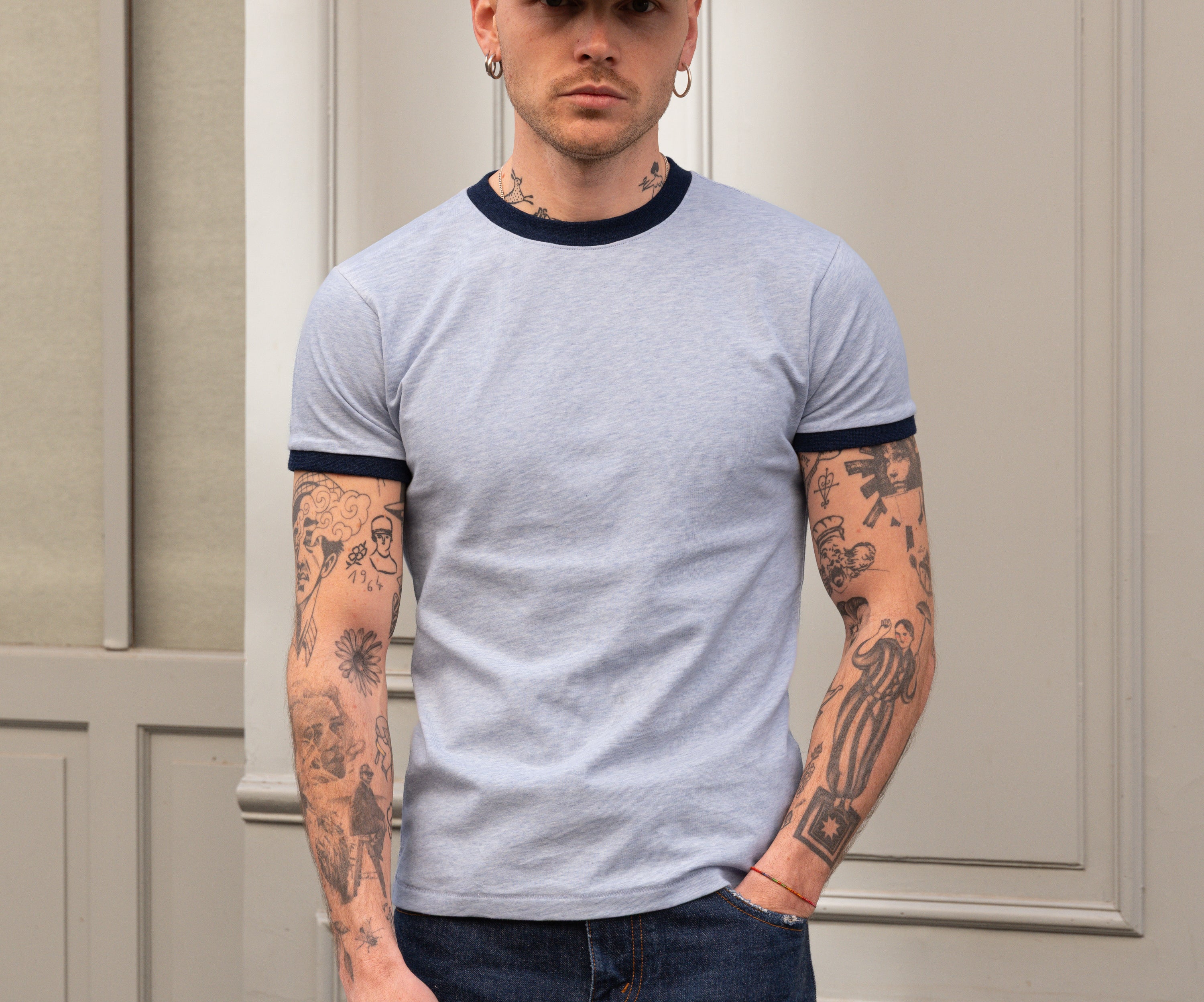 THE RINGER TEE T-Shirts X-SMALL / LIGHT BLUE - BRUT Clothing
