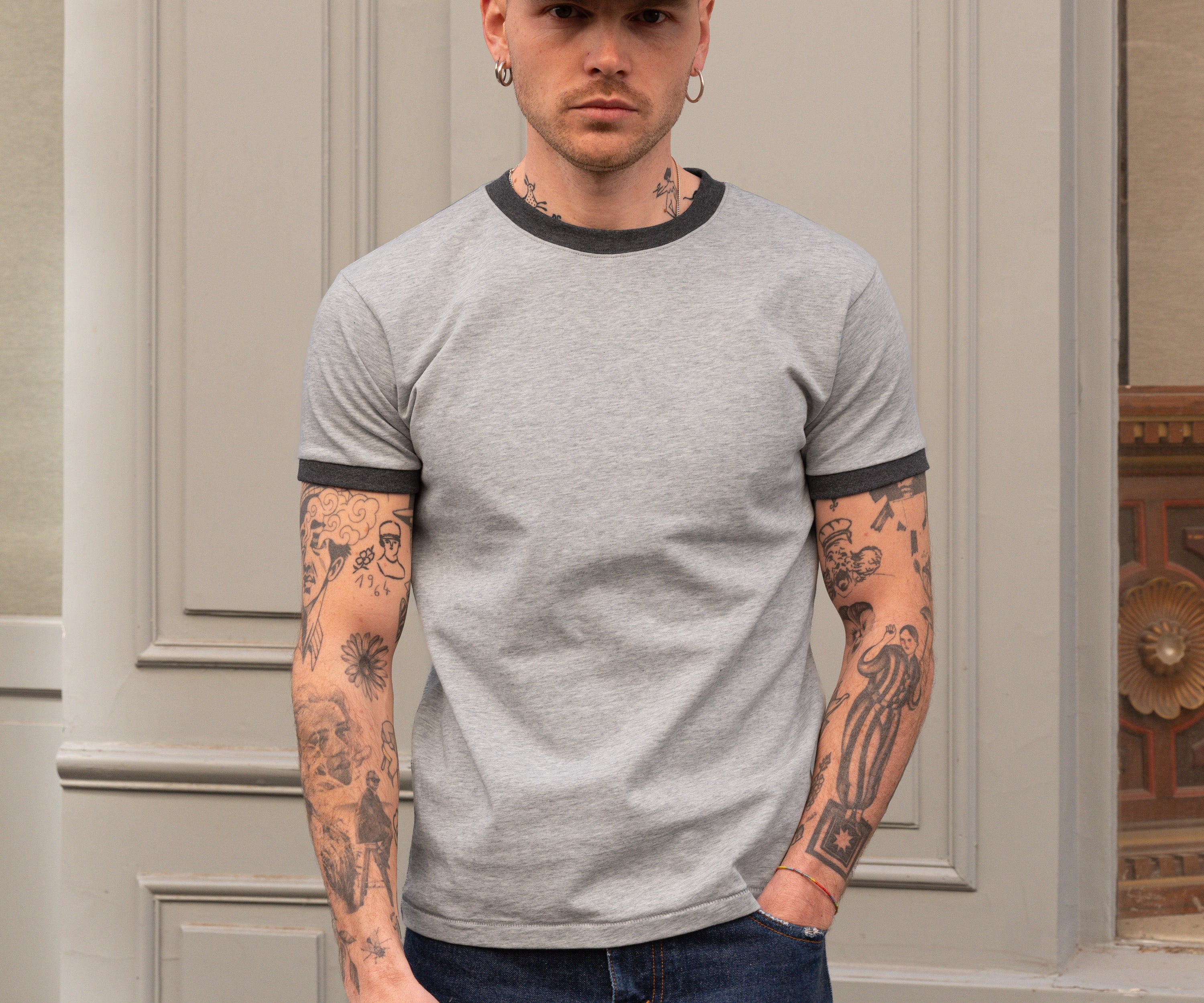 THE RINGER TEE T-Shirts X-SMALL / GREY - BRUT Clothing