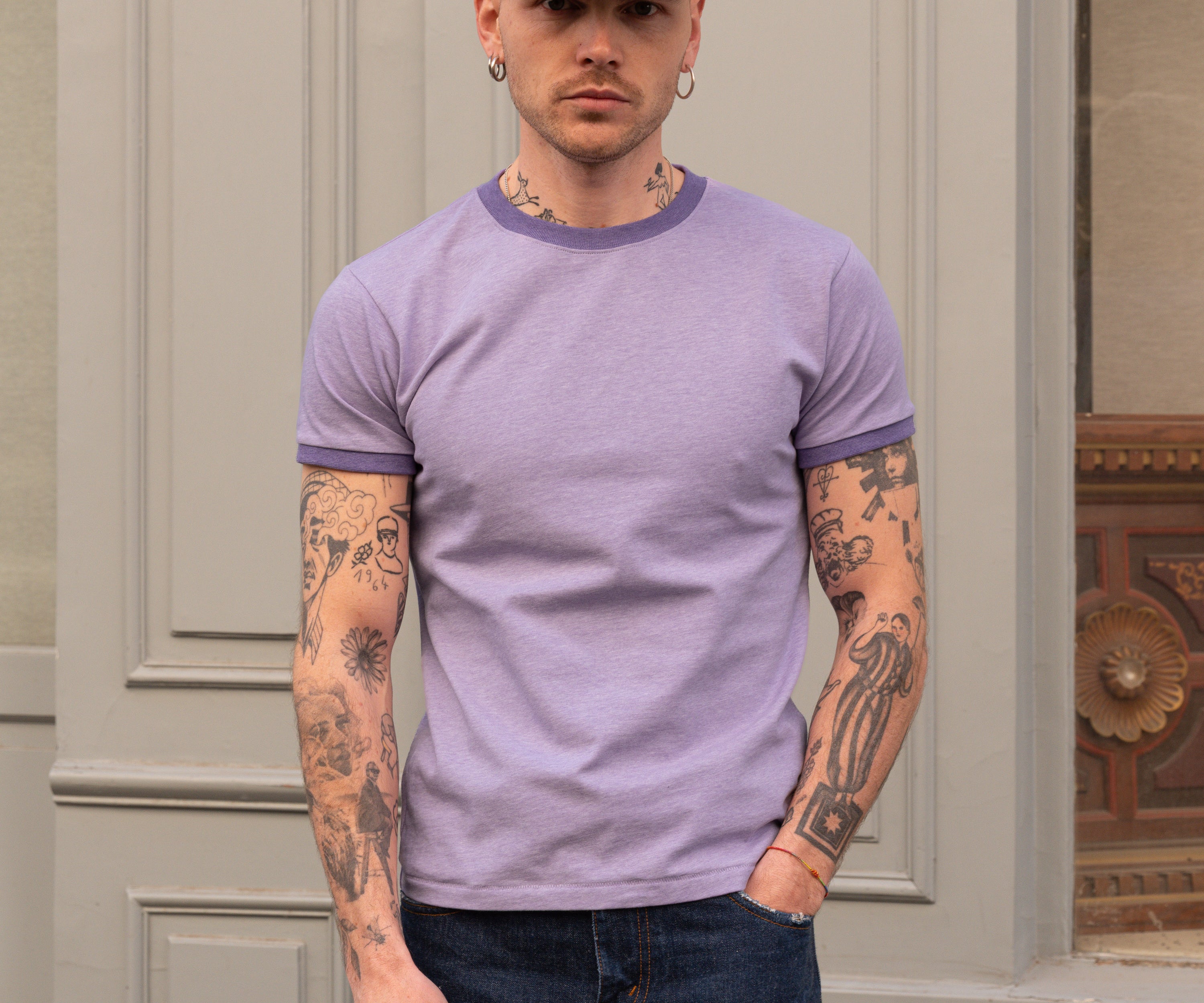THE RINGER TEE T-Shirts X-SMALL / LIGHT PURPLE - BRUT Clothing