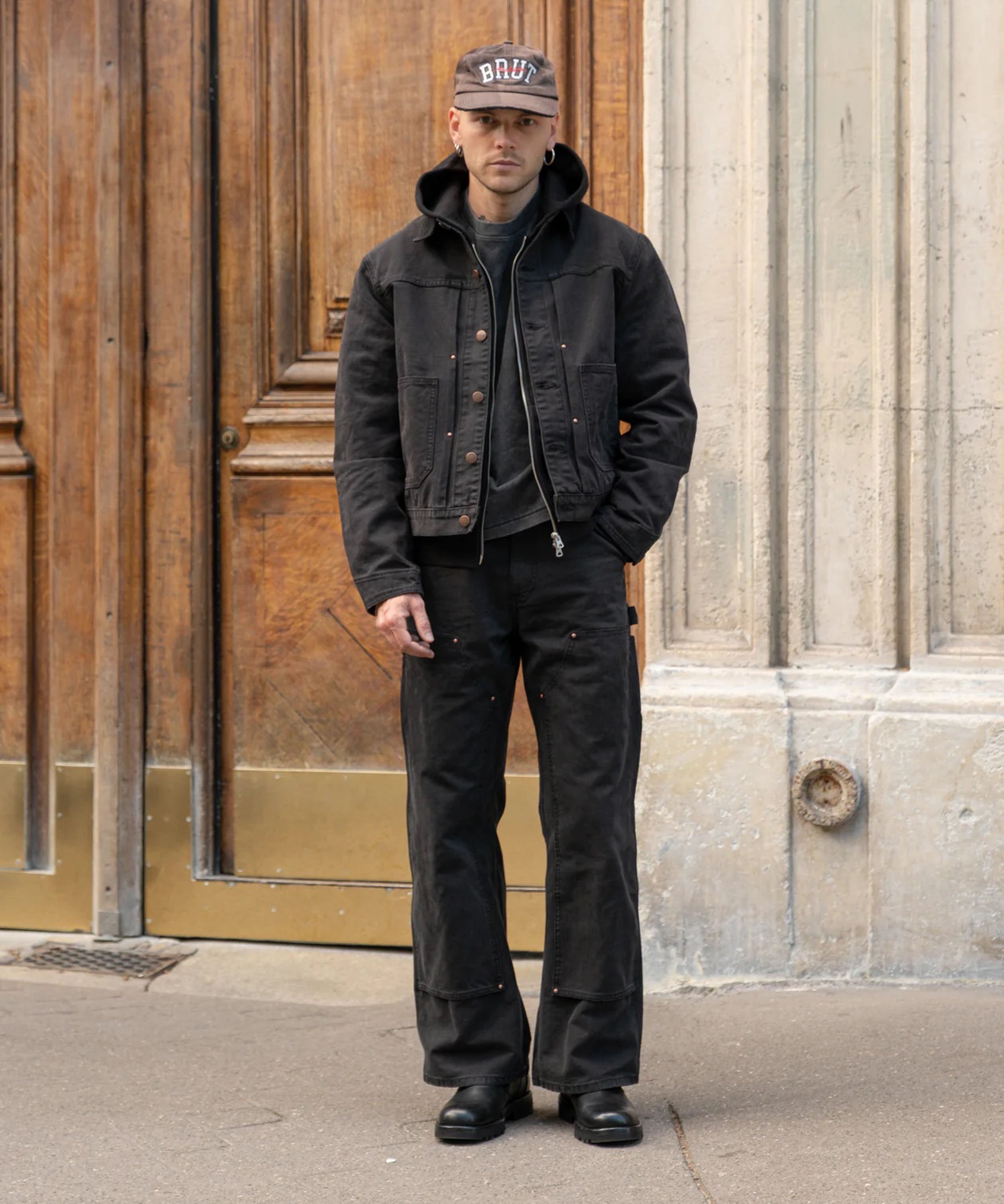 THE WIDE RIVET PANTS - BLACK | BRUT Clothing