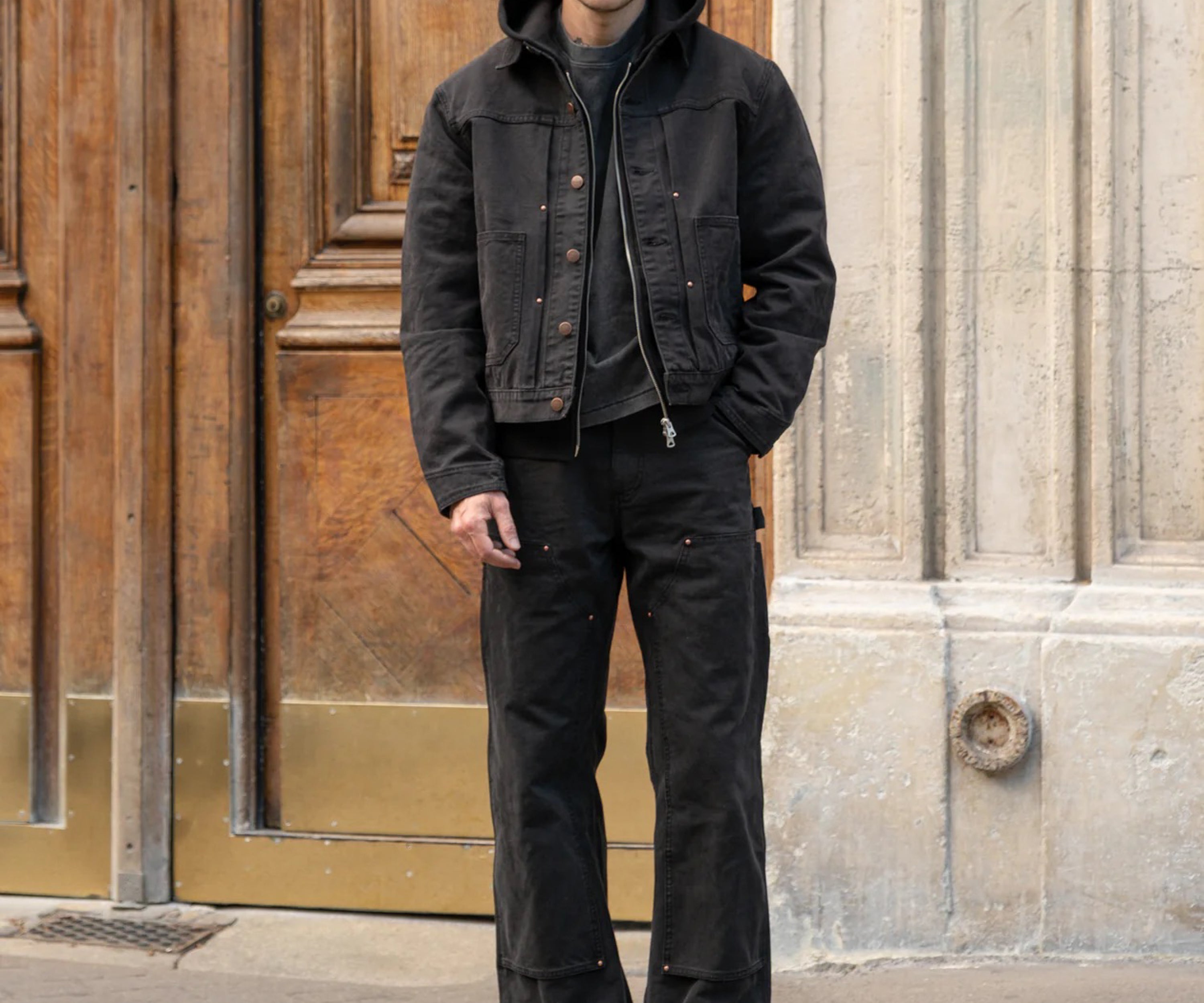 THE WIDE RIVET PANTS Pants US26 / FR36 / BLACK - BRUT Clothing