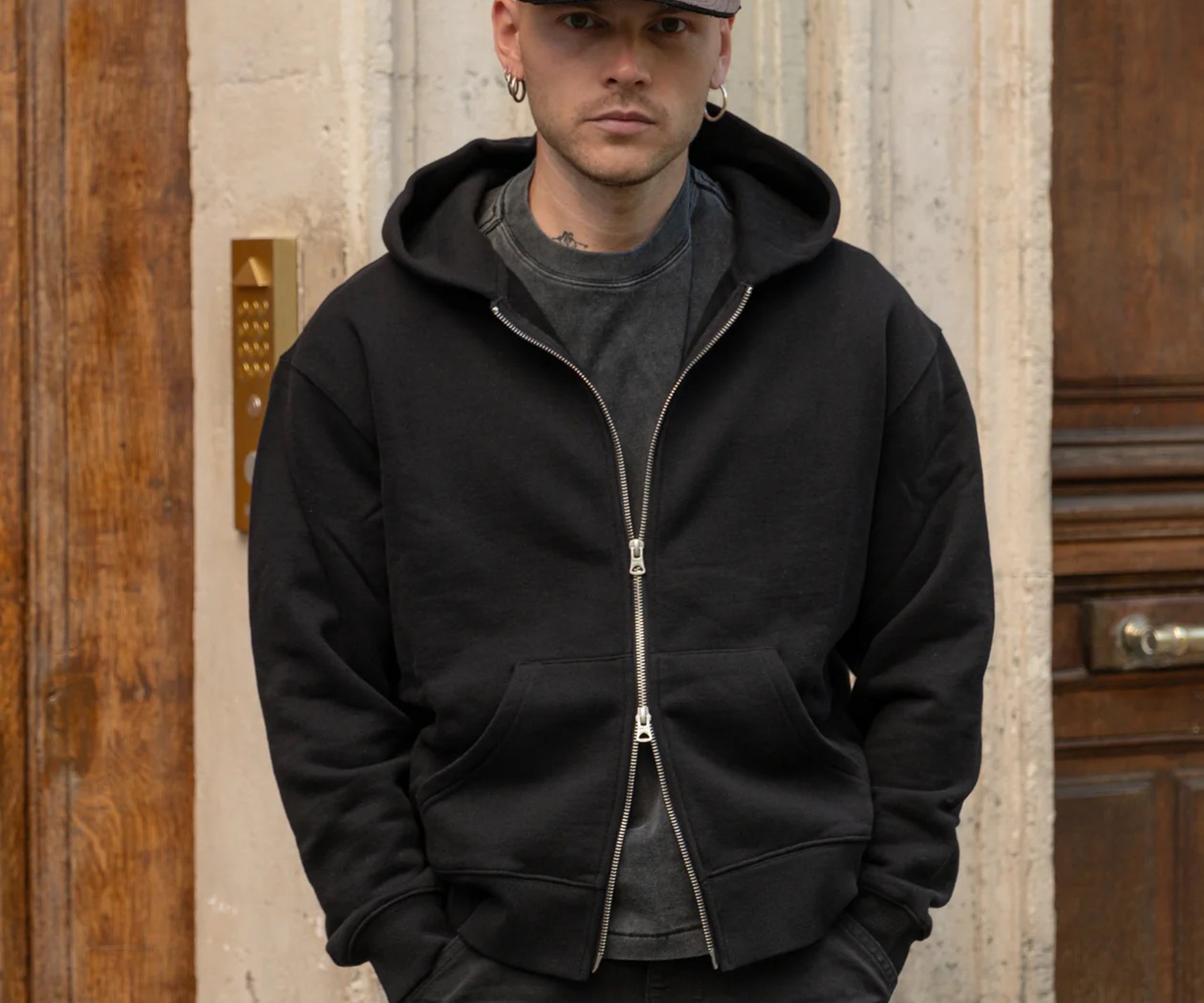 THE ZIP SWEAT Sweats à capuche X-SMALL / NOIR - BRUT Clothing