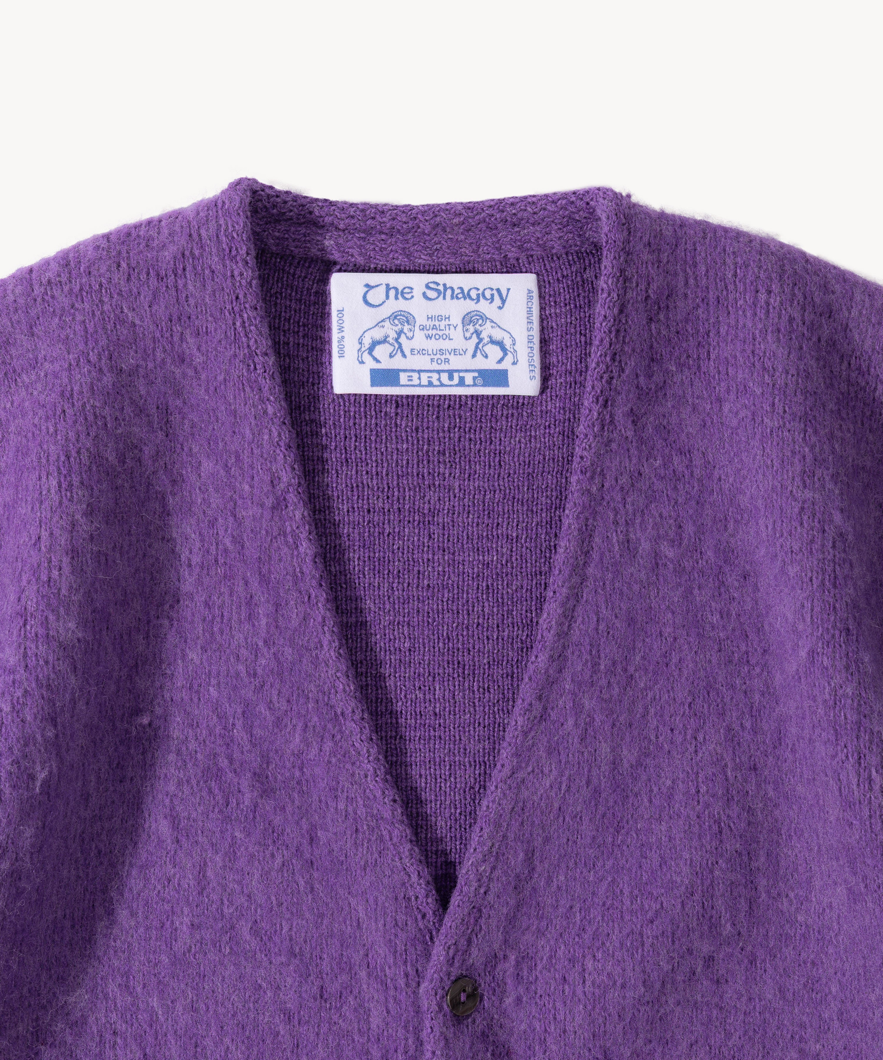THE SHAGGY CARDIGAN - PURPLE | BRUT CLOTHING – BRUT Clothing