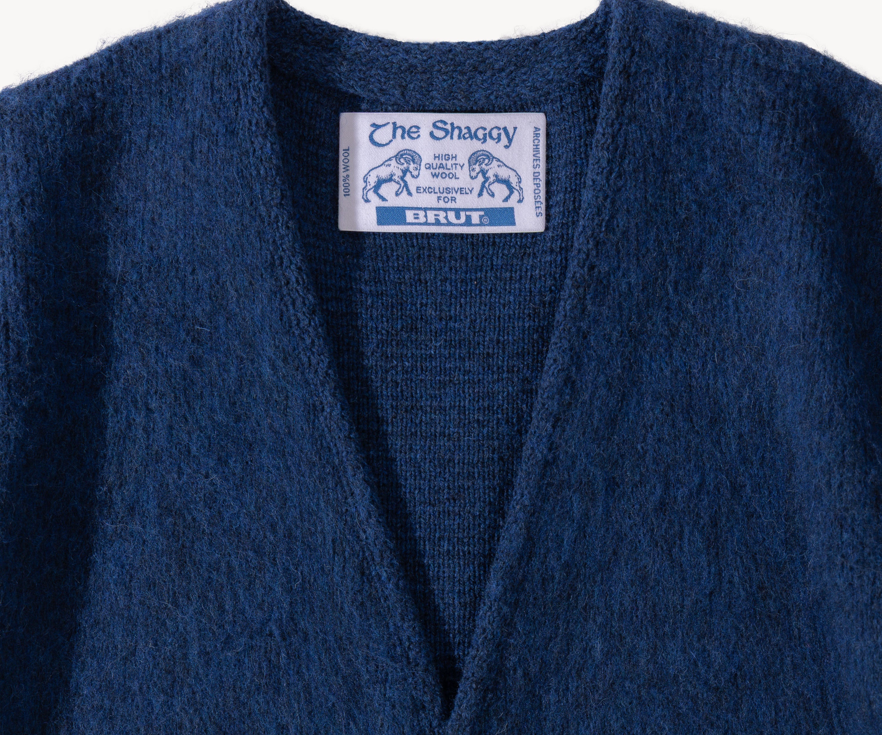 THE SHAGGY CARDIGAN Tricot TAILLE S / BLEU - BRUT Clothing