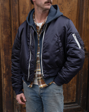 THE CROSS BOMBER - BLUE / BEIGE | BRUT Vintage Shop | Worldwide