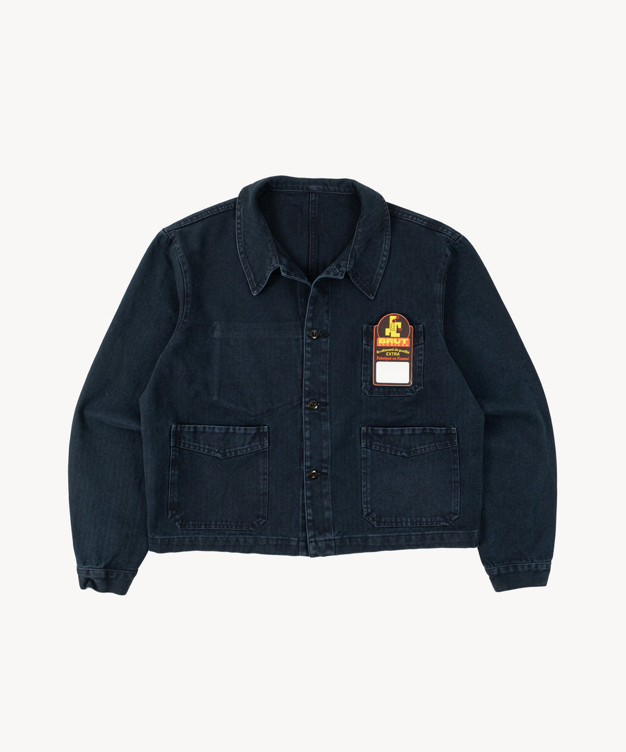 THE INDIGO CROPPED WORK JACKET