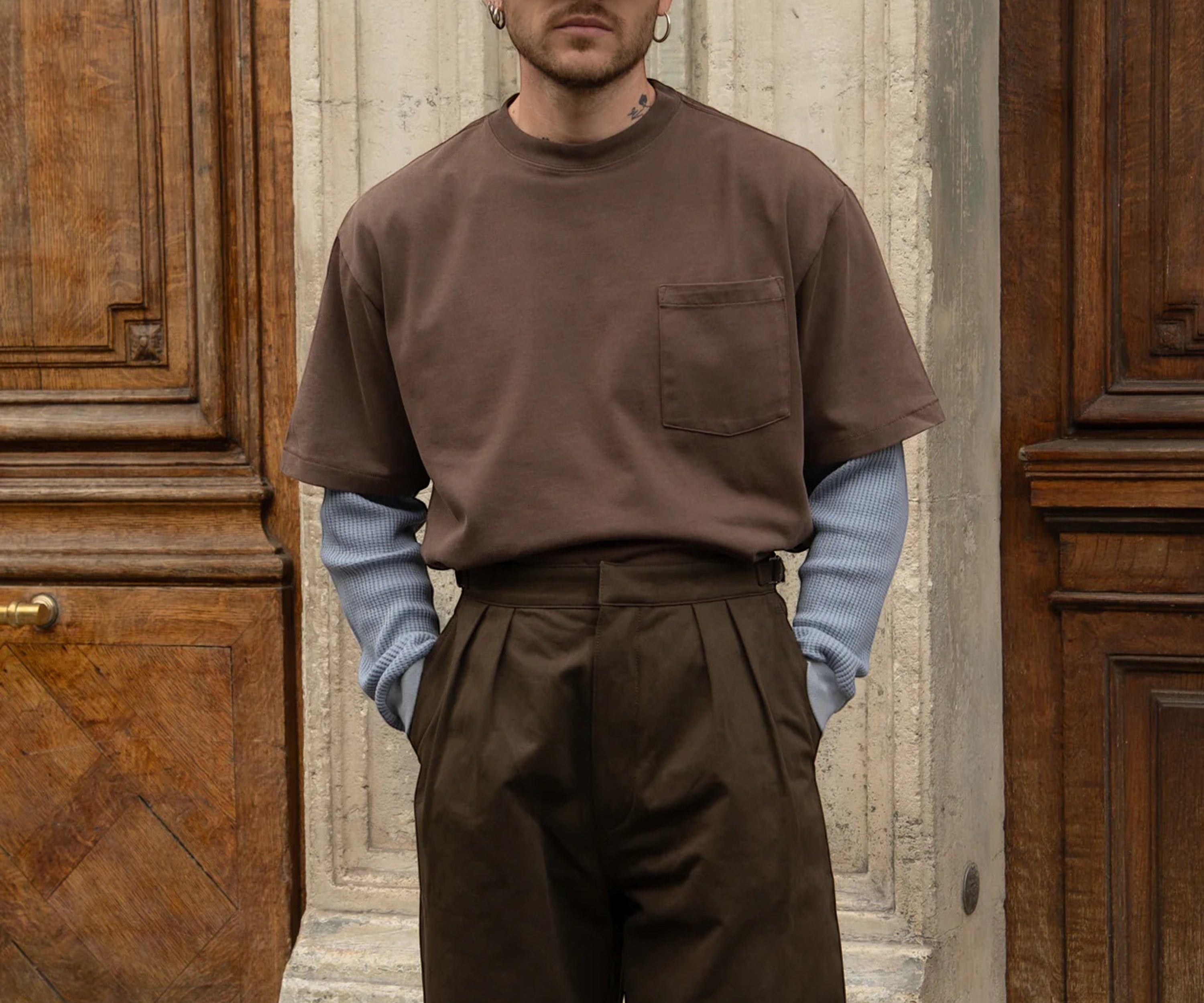 THE DOUBLE PLEAT SHORTS Short US26 / FR36 / BROWN - BRUT Clothing