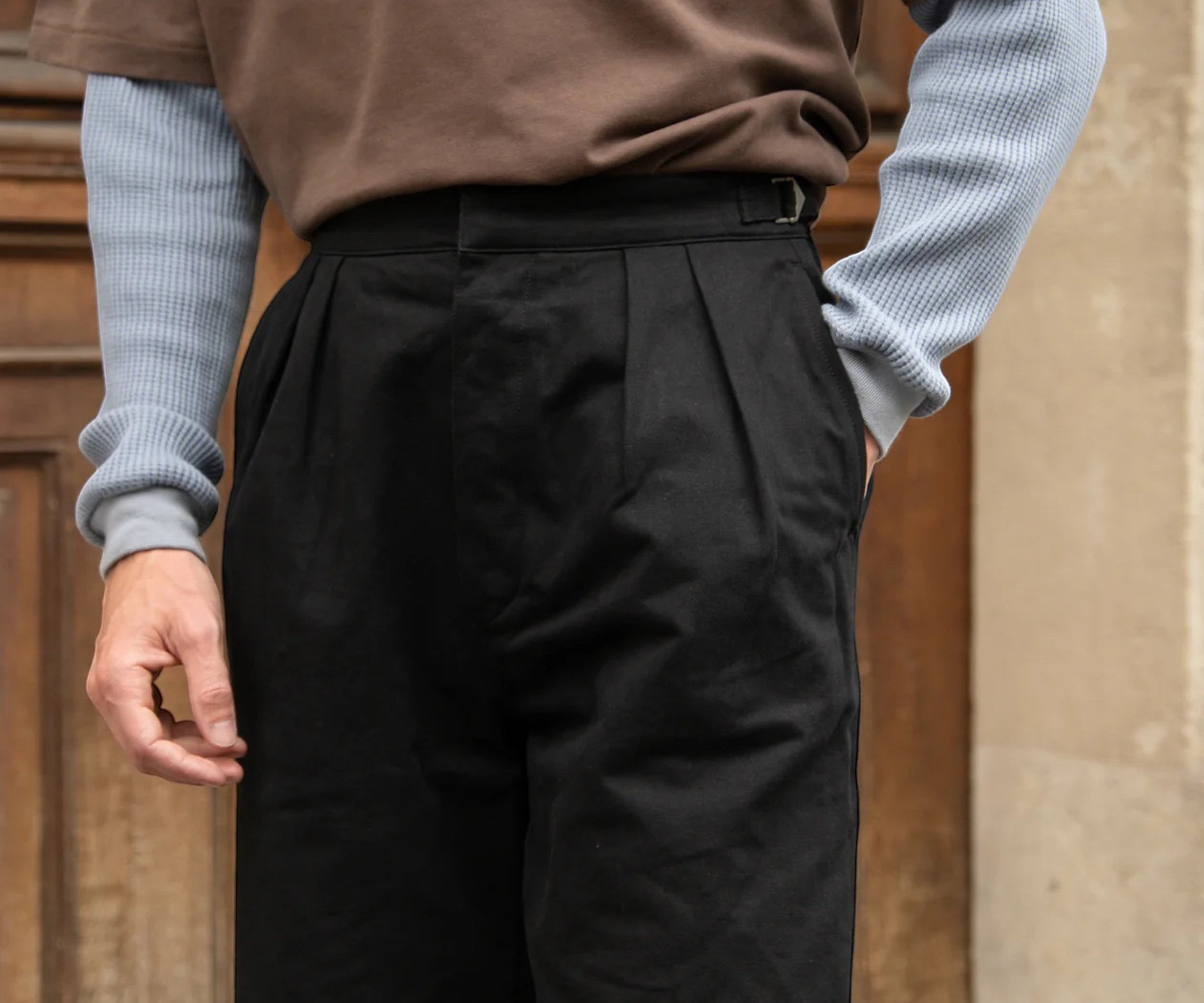 THE DOUBLE PLEAT SHORTS Short US26 / FR36 / BLACK - BRUT Clothing