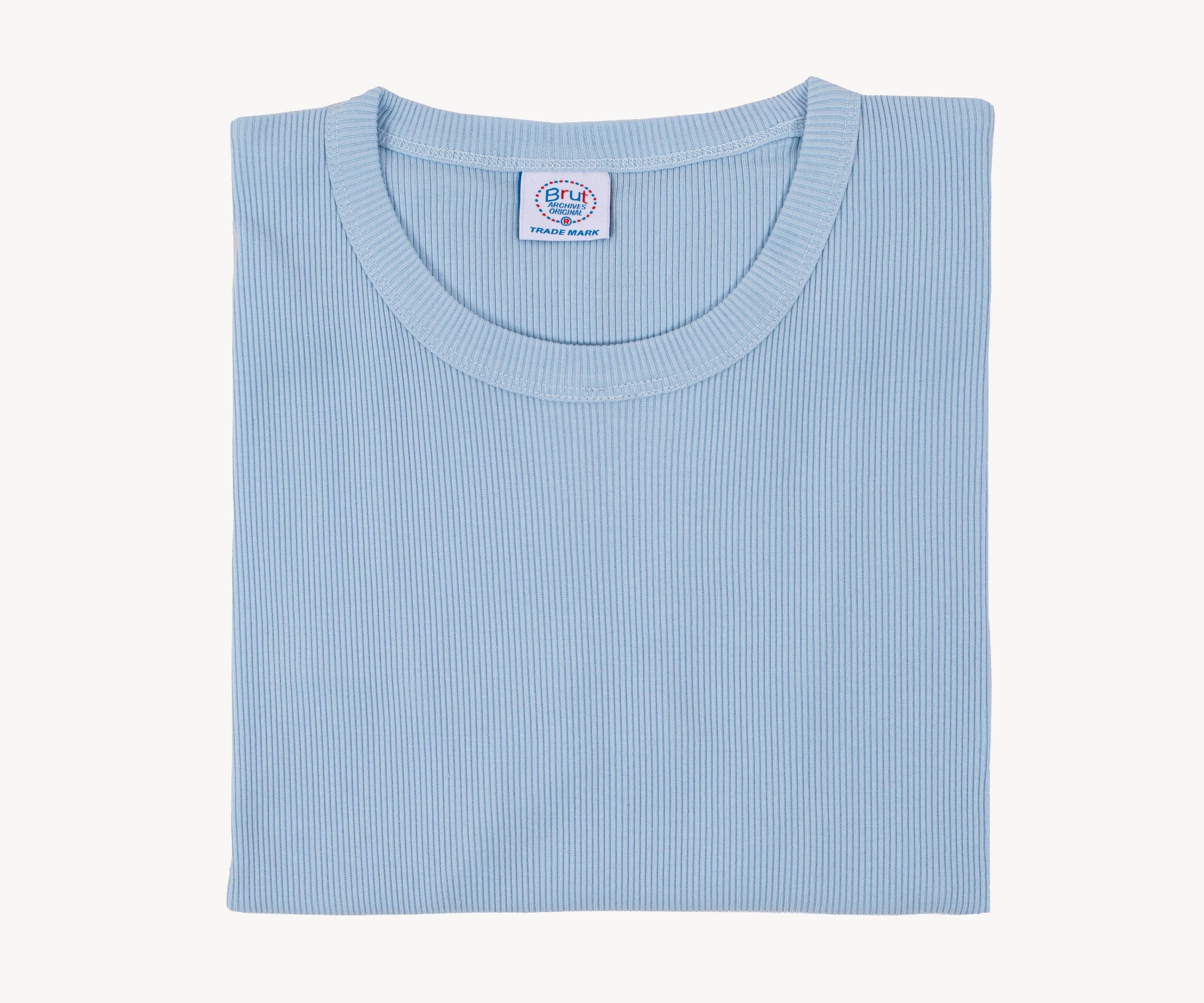 THE RIB TEE T-shirts X-SMALL / BLEU CIEL - BRUT Clothing