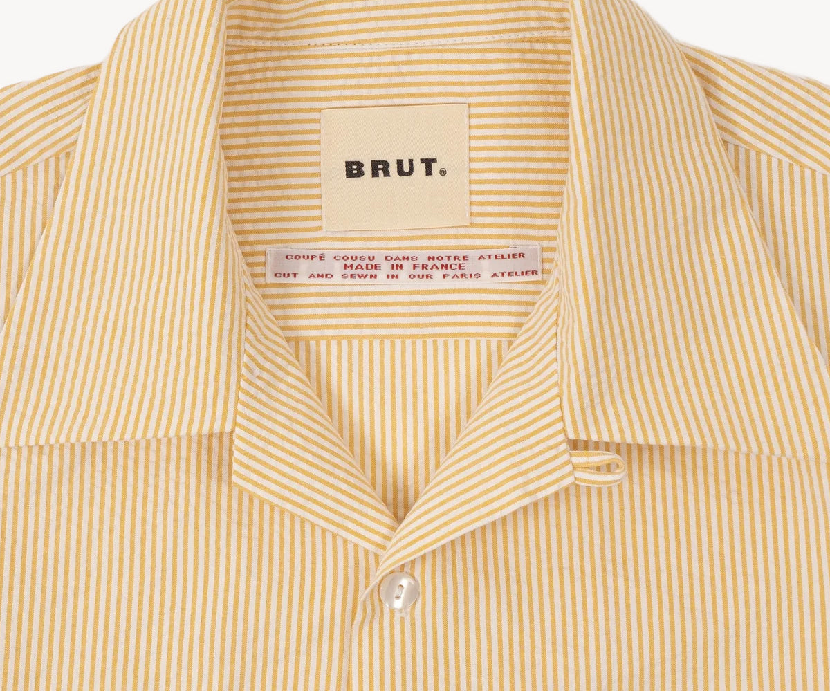 CREWORK® COQUETTE SEERSUCKER SHIRT SMALL / JAUNE - BRUT Clothing