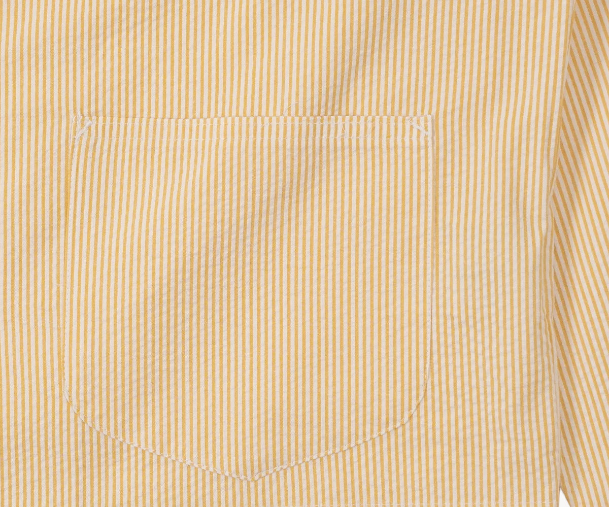 CREWORK® COQUETTE SEERSUCKER SHIRT SMALL / JAUNE - BRUT Clothing