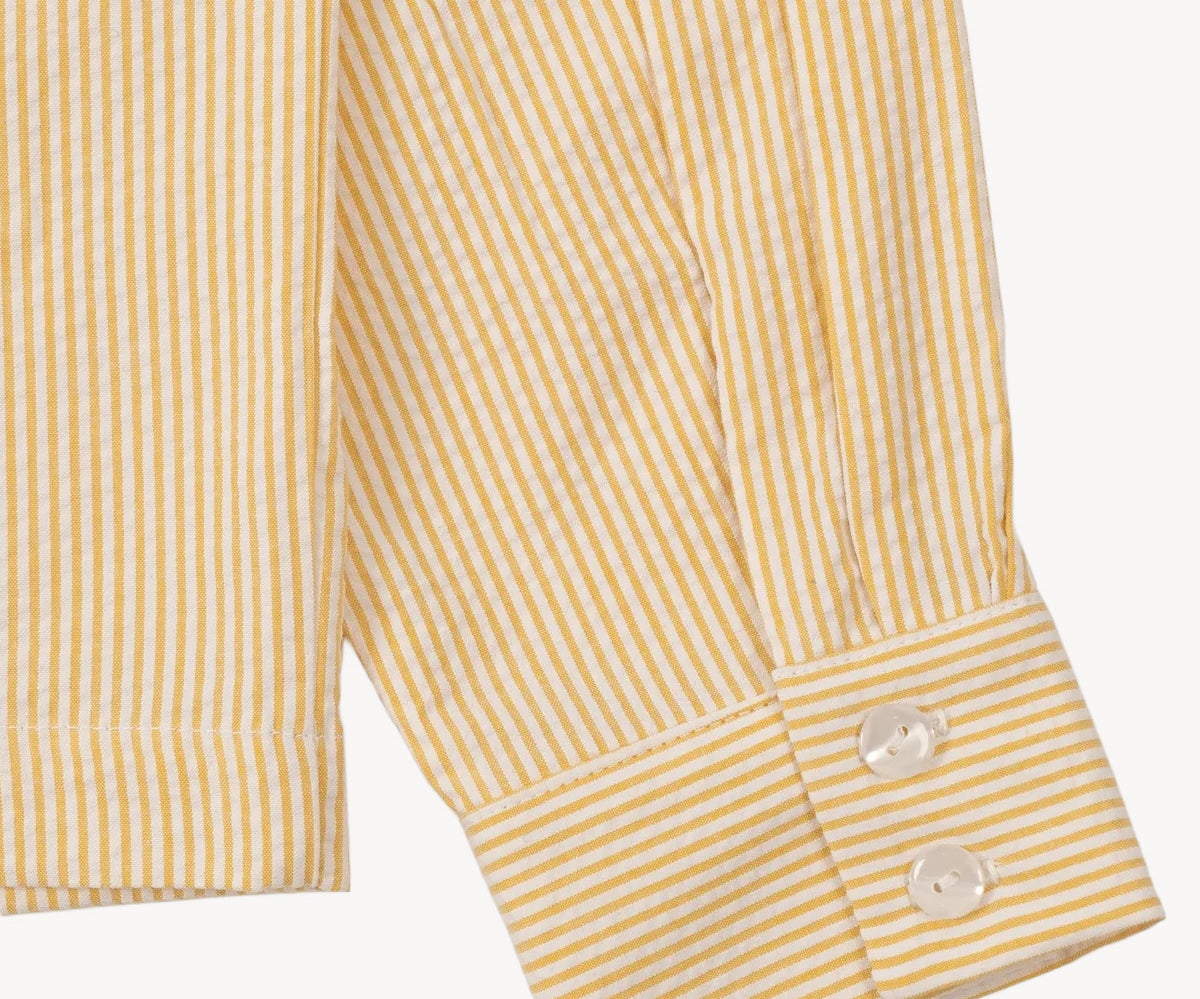 CREWORK® COQUETTE SEERSUCKER SHIRT SMALL / JAUNE - BRUT Clothing