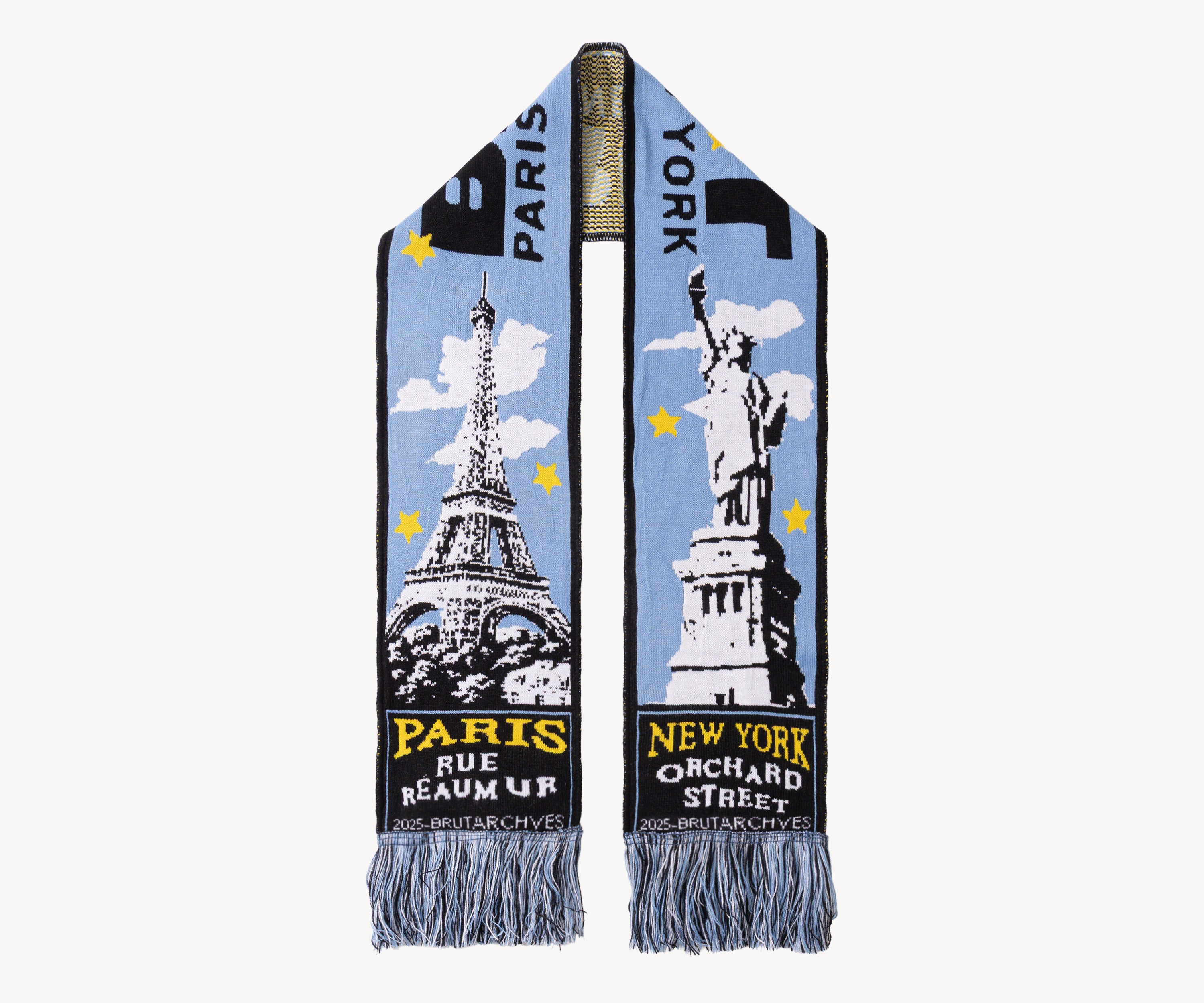THE PARIS NEW YORK SCARF Écharpes BLEU - BRUT Clothing