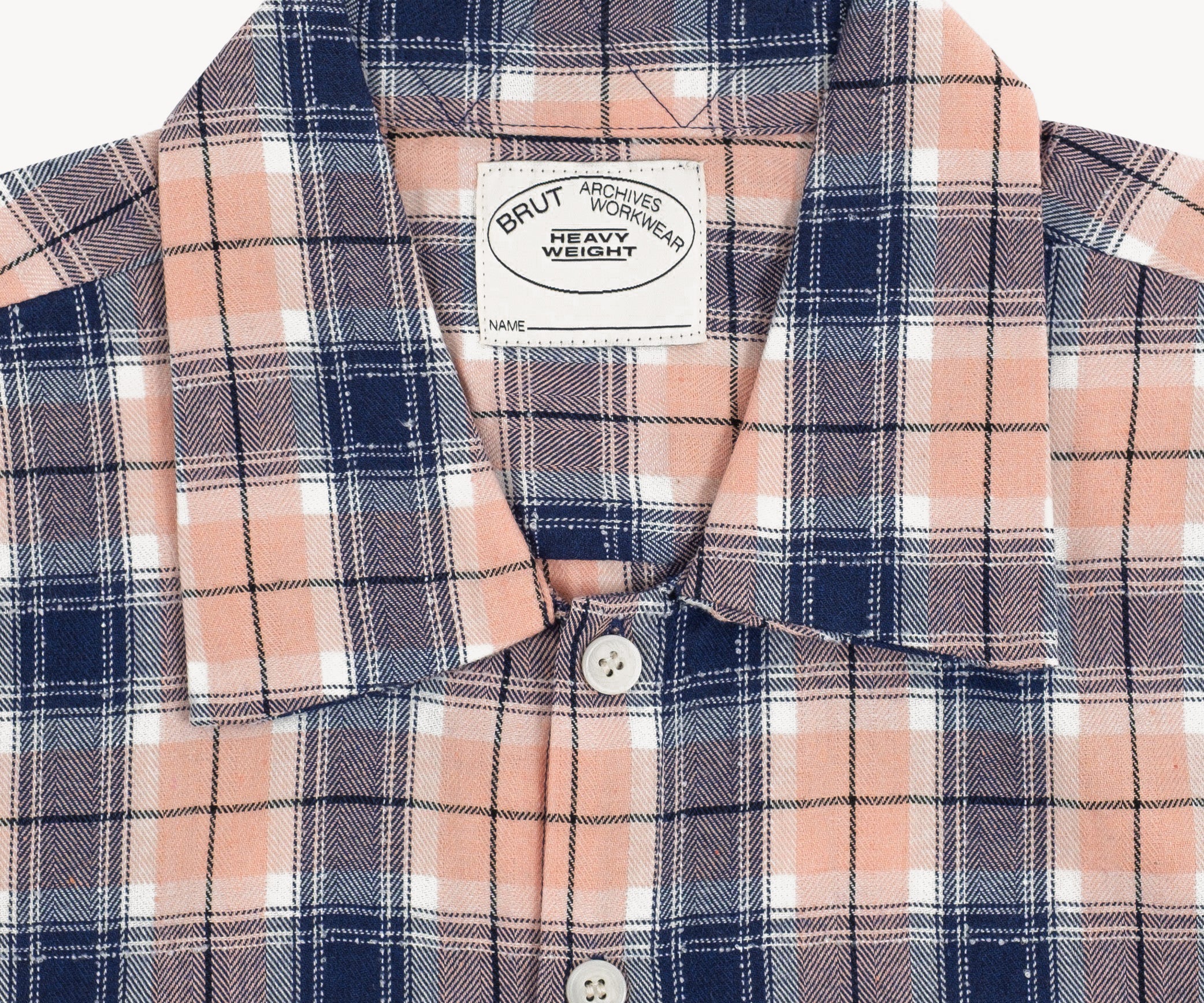 THE OVERSIZED WORK SHIRT Chemises X-SMALL / BLEU MARINE / ROSE - BRUT Clothing