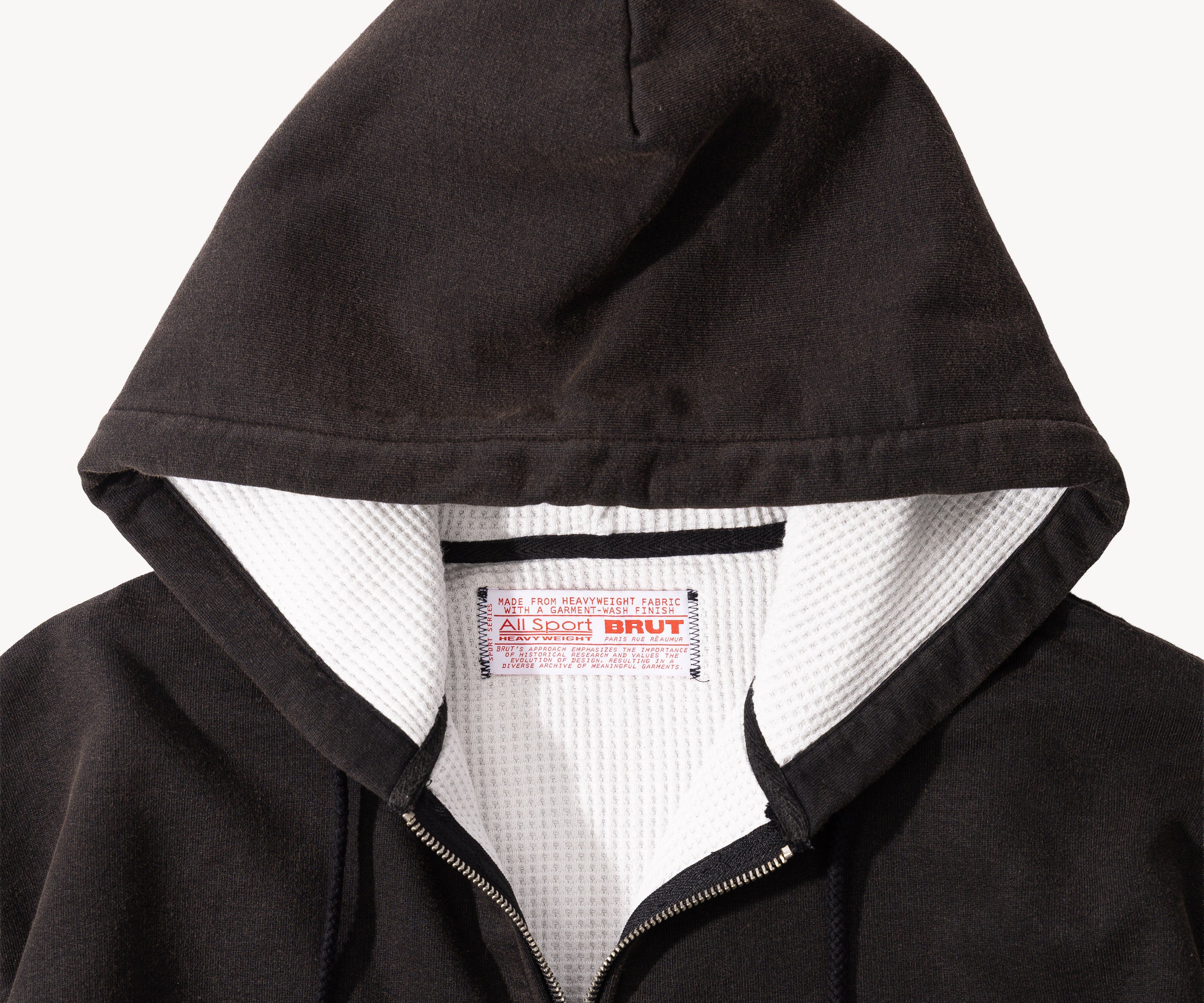 THE RAGGED THERMAL HOODIE Sweatshirts X-SMALL / FADED BLACK - BRUT Clothing