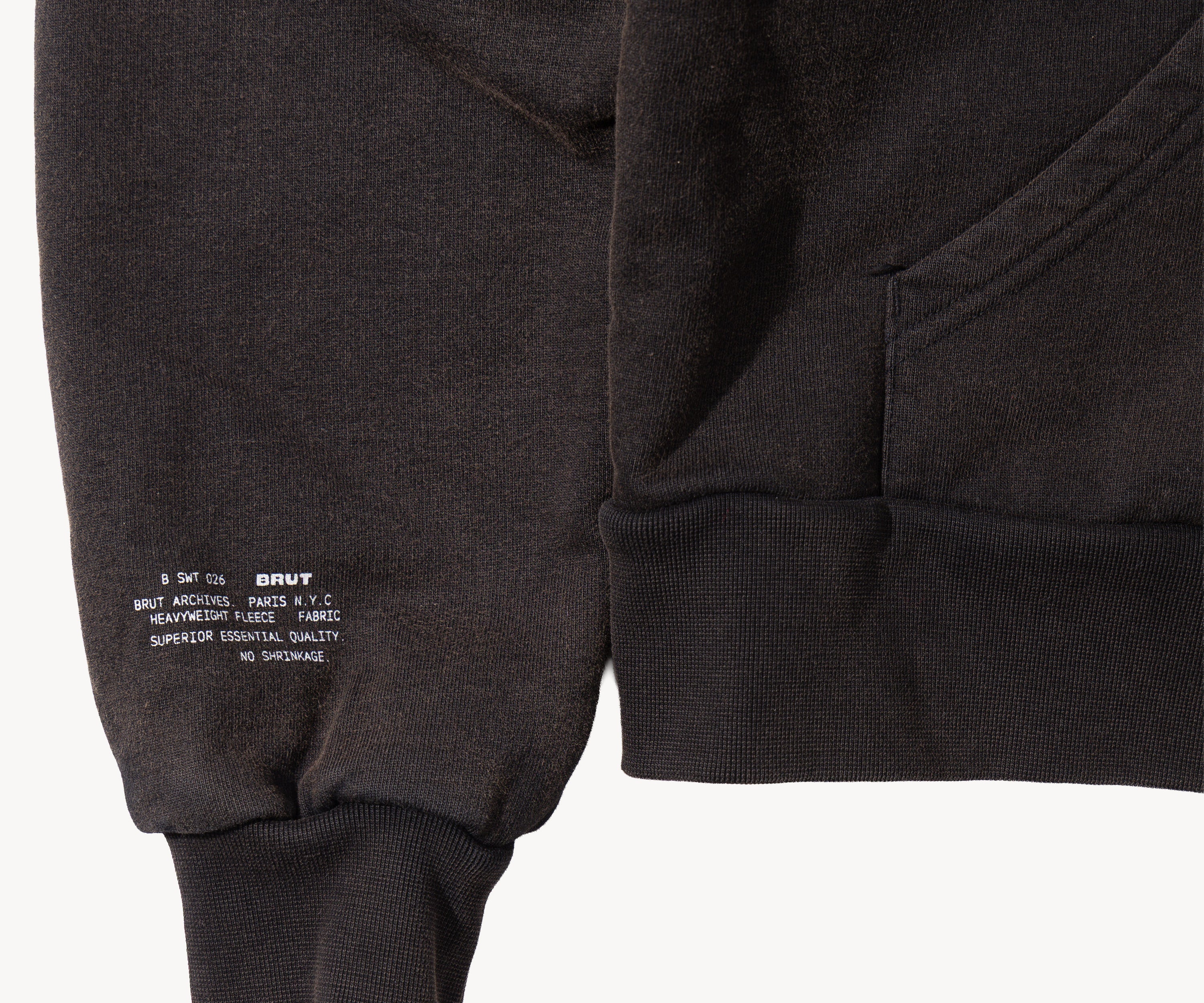 THE RAGGED THERMAL HOODIE Sweatshirts X-SMALL / FADED BLACK - BRUT Clothing