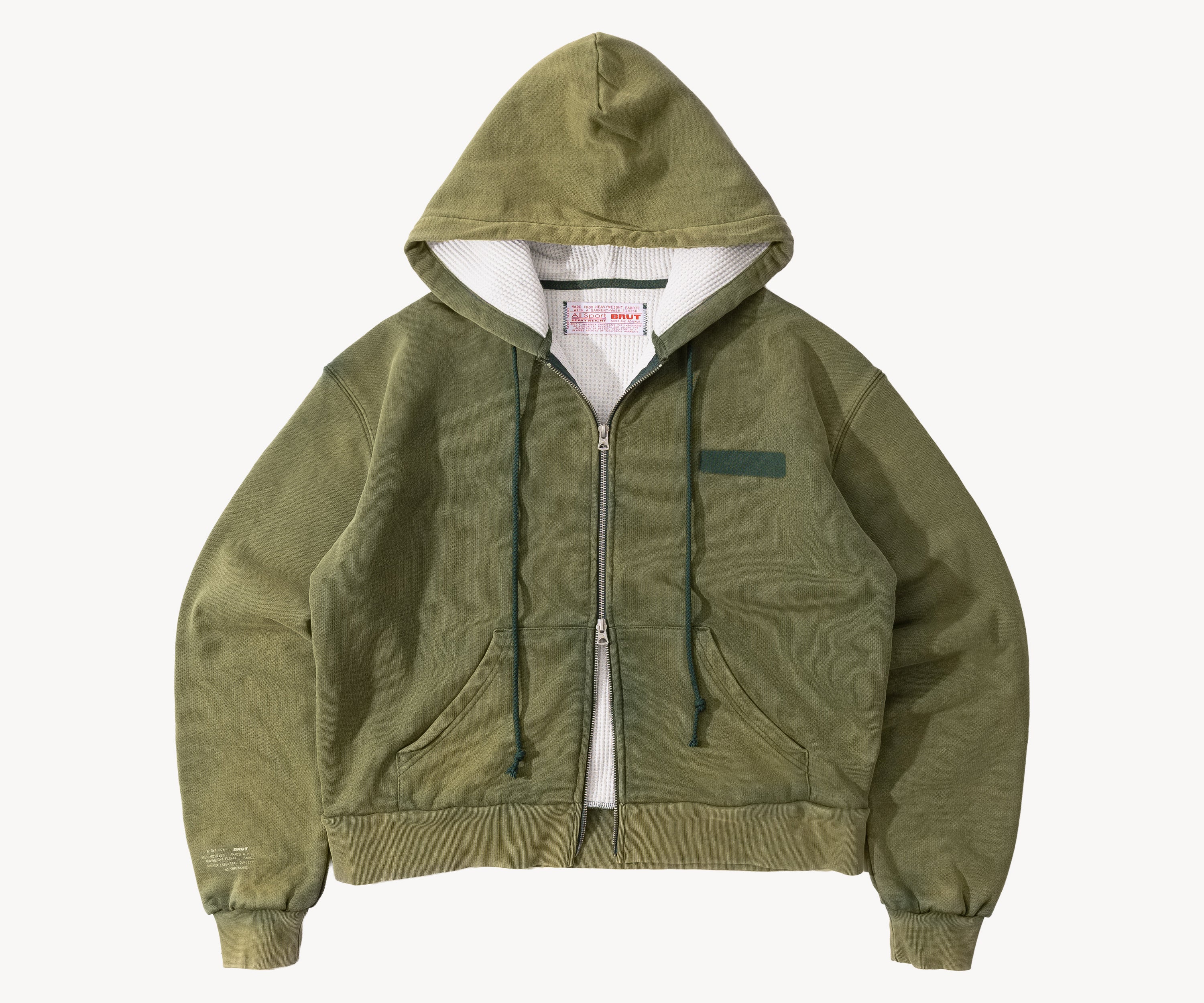 THE RAGGED THERMAL HOODIE Sweatshirts X-SMALL / FADED GREEN - BRUT Clothing