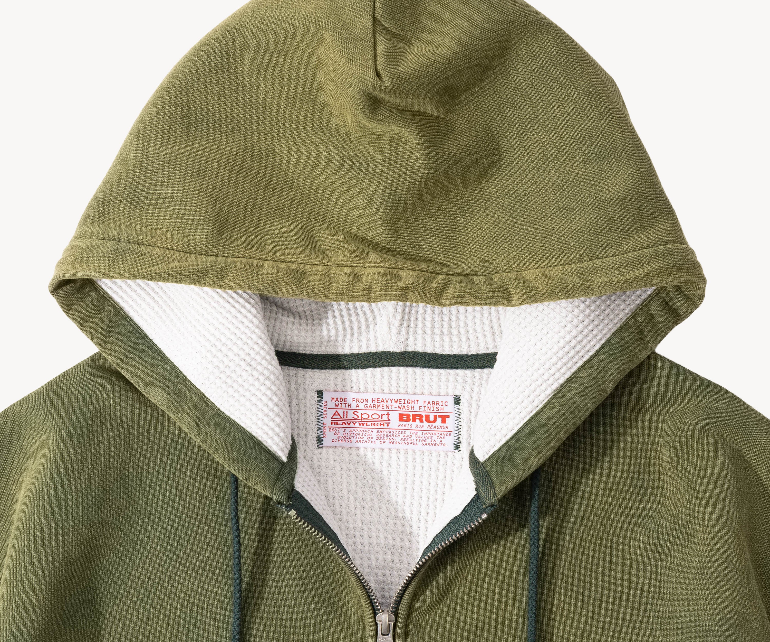 THE RAGGED THERMAL HOODIE Sweatshirts X-SMALL / FADED GREEN - BRUT Clothing
