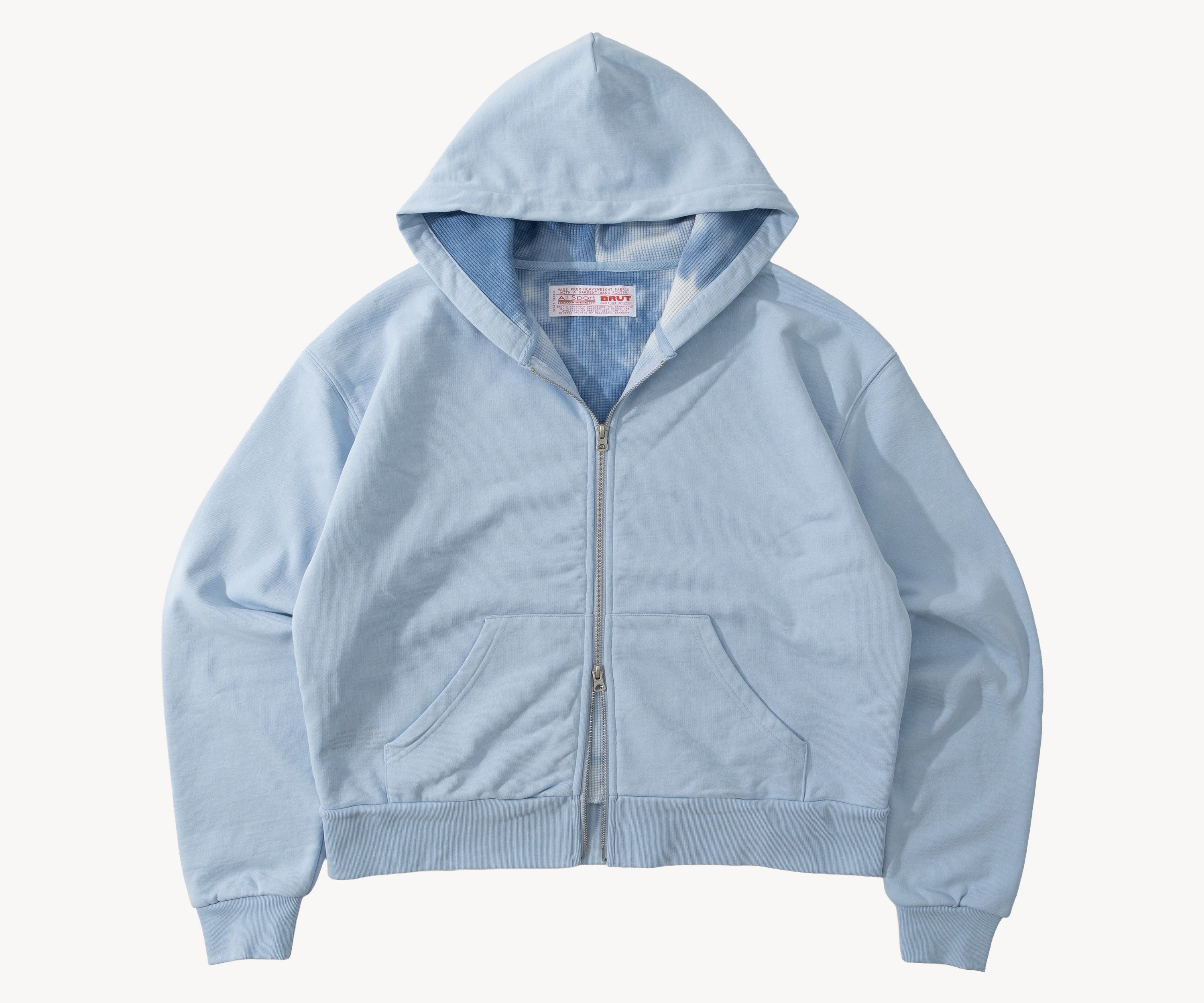 THE THERMAL ZIP SWEAT  - Tailles XS / BLEU BÉBÉ - BRUT Clothing