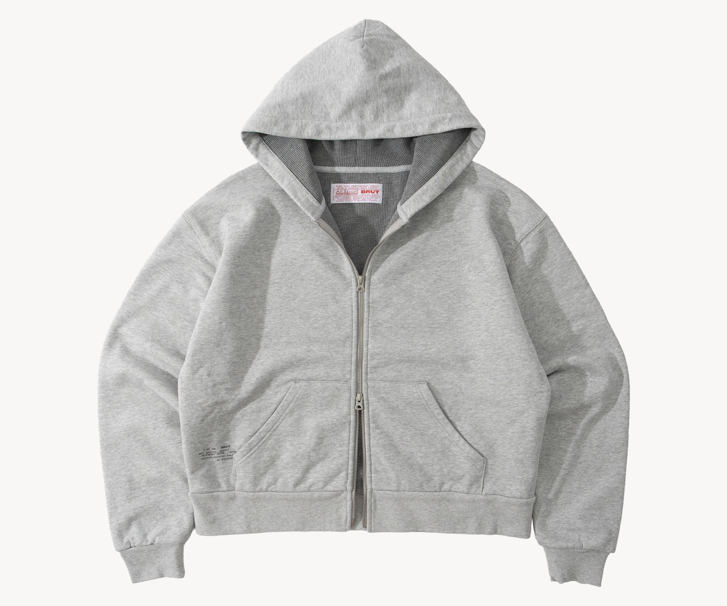 THE THERMAL ZIP SWEAT Sweatshirts X-SMALL / GRIS CHINÉ - BRUT Clothing