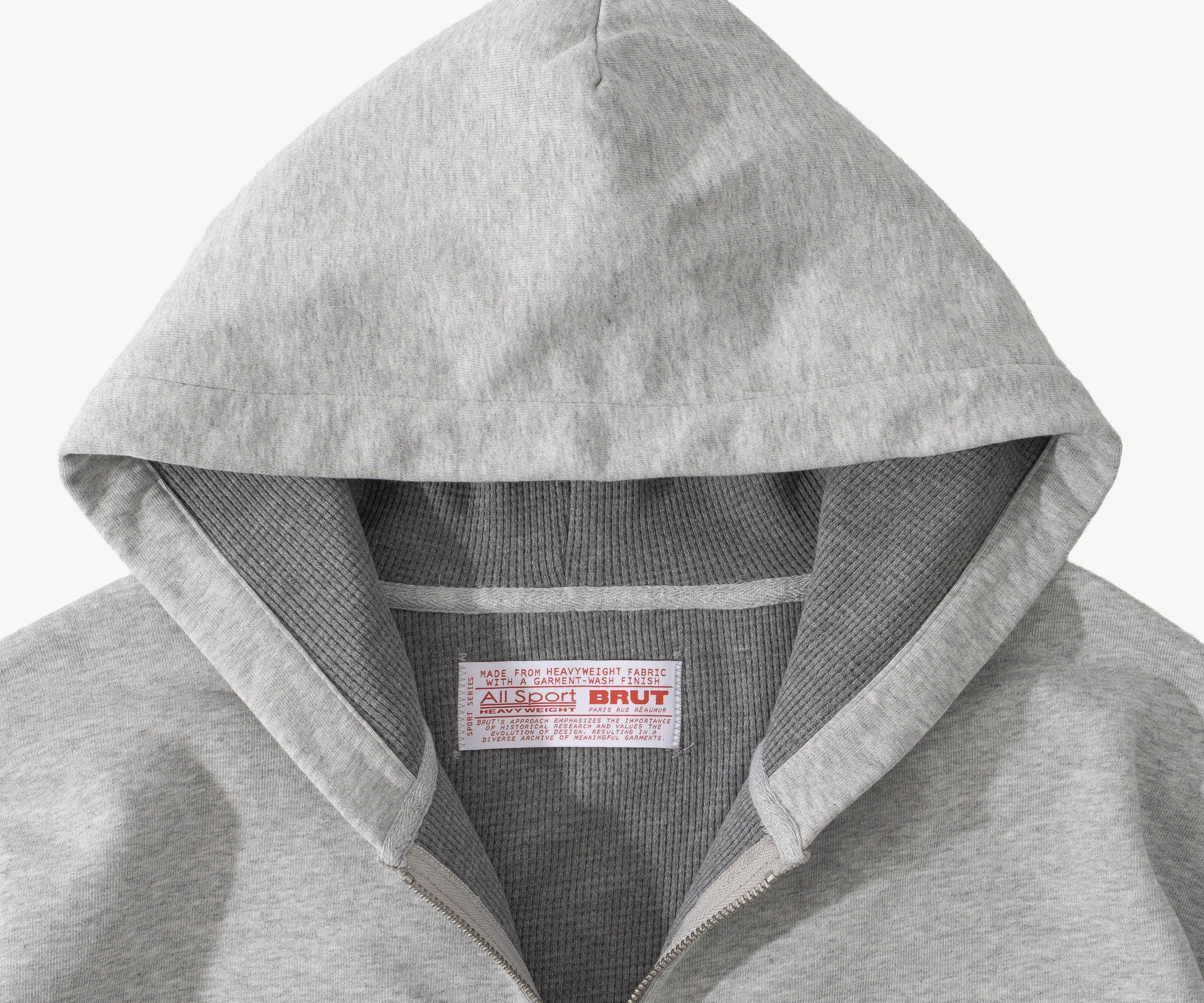THE THERMAL ZIP SWEAT Sweatshirts X-SMALL / GRIS CHINÉ - BRUT Clothing