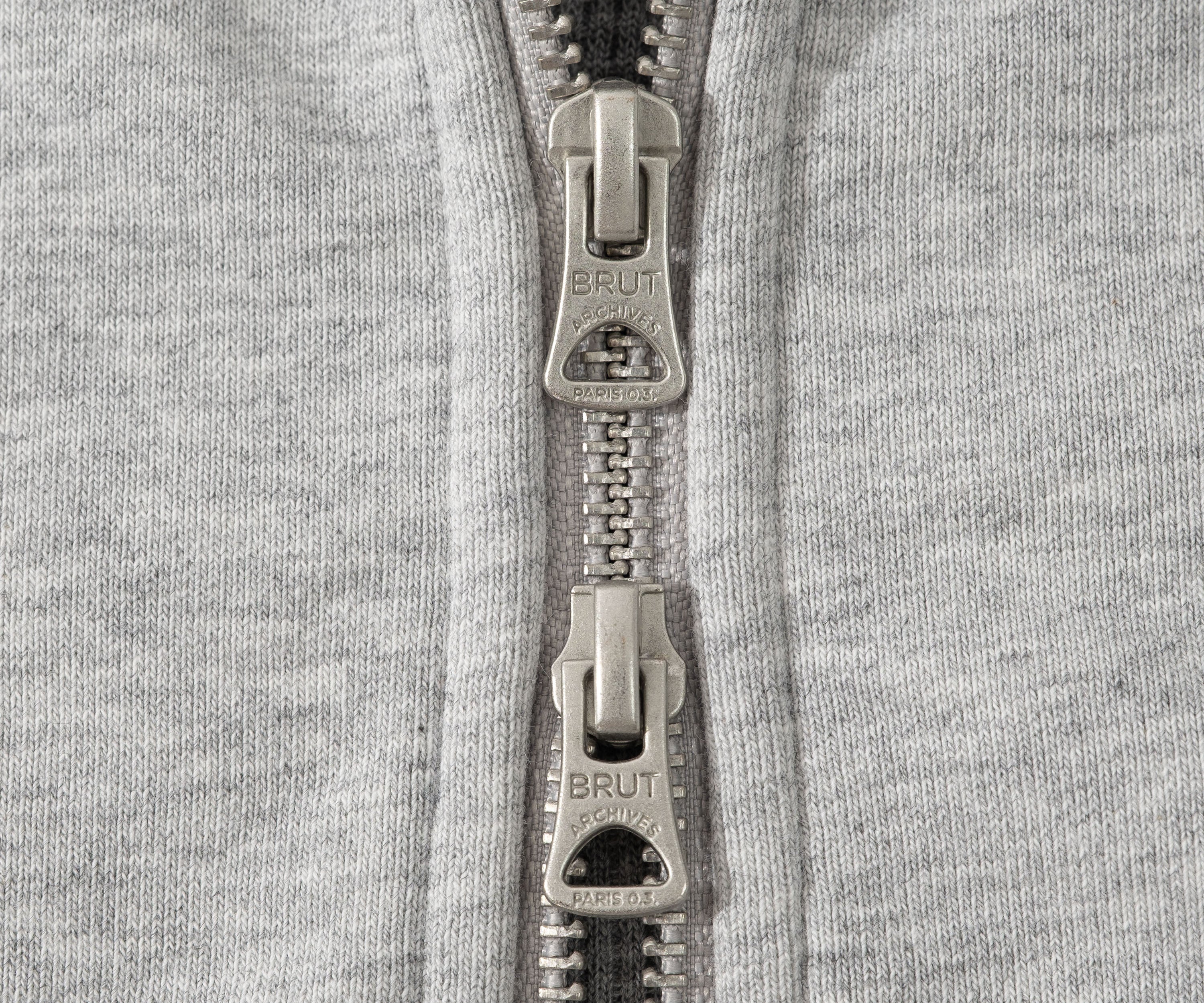THE THERMAL ZIP SWEAT Sweatshirts X-SMALL / GRIS CHINÉ - BRUT Clothing