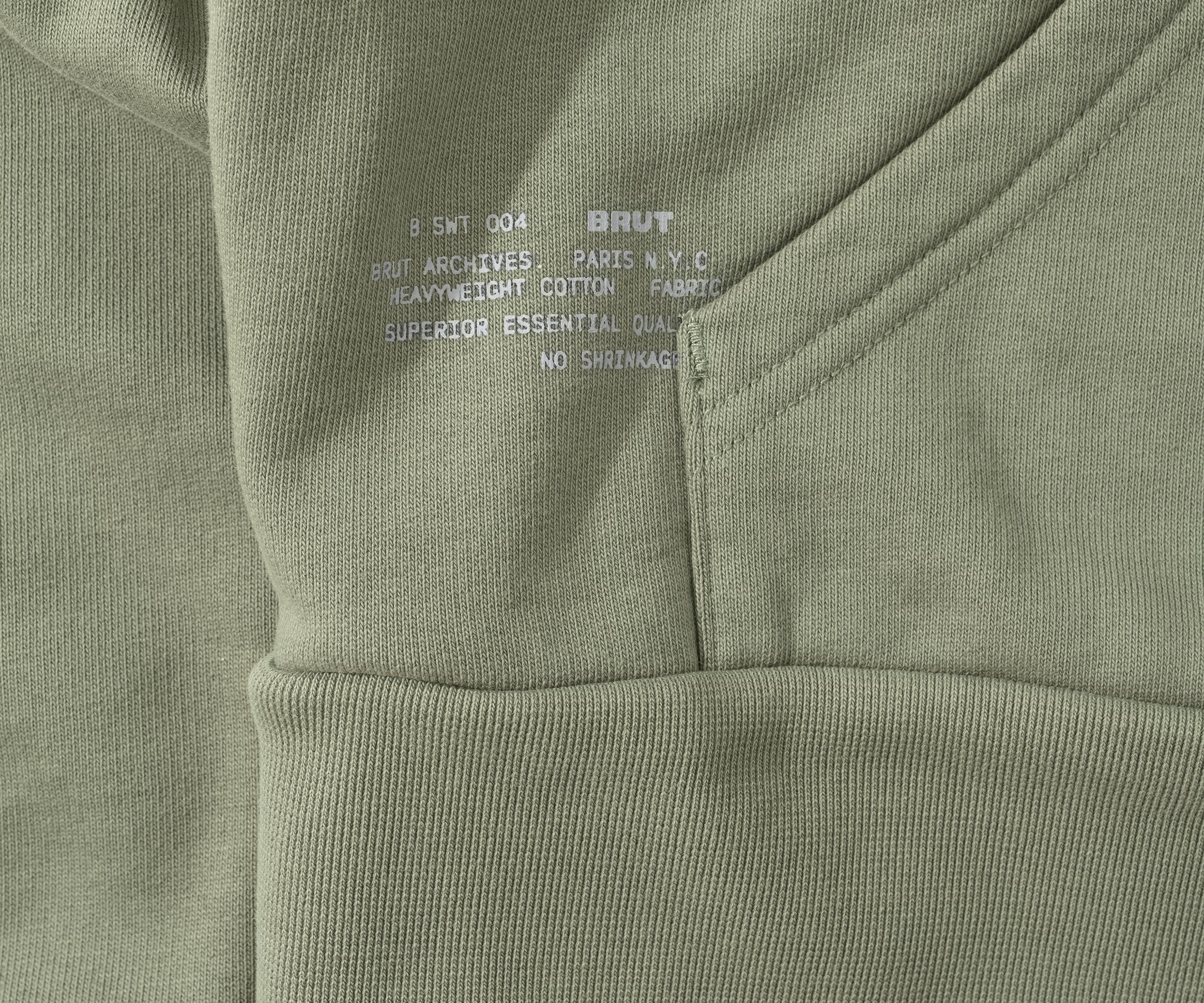 SWEAT À FERMETURE ÉCLAIR THERMAL Sweats X-SMALL / VERT GRIS - BRUT Clothing