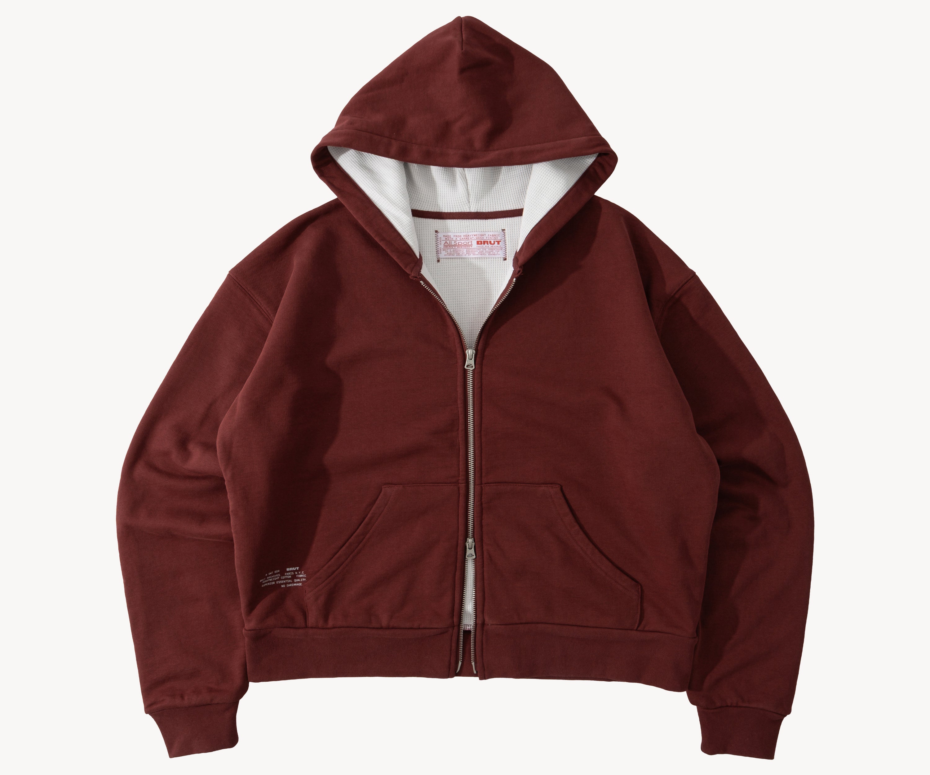 THE THERMAL ZIP SWEAT Sweatshirts X-SMALL / HARVARD BOURGOGNE - BRUT Clothing