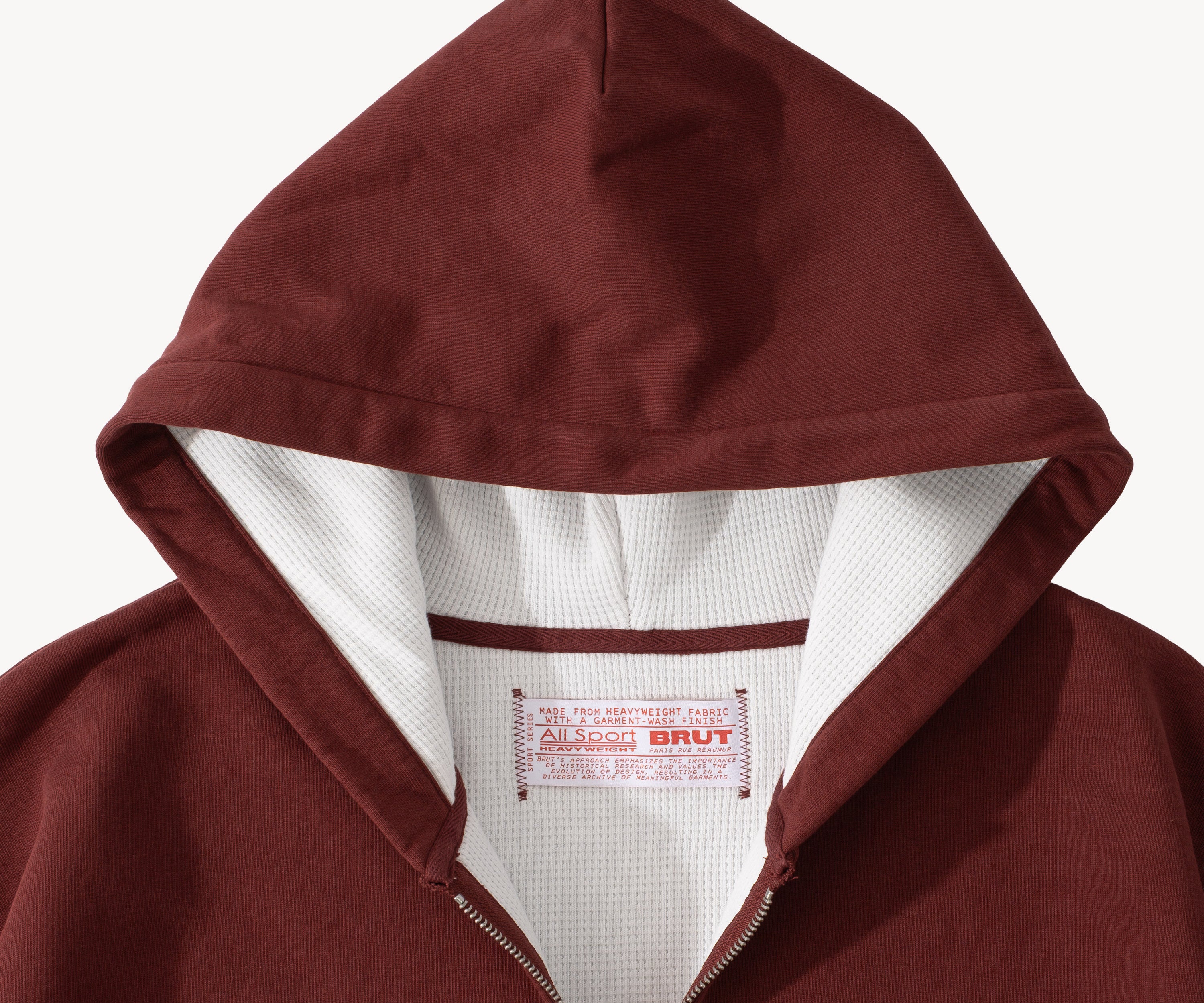 THE THERMAL ZIP SWEAT Sweatshirts X-SMALL / HARVARD BOURGOGNE - BRUT Clothing
