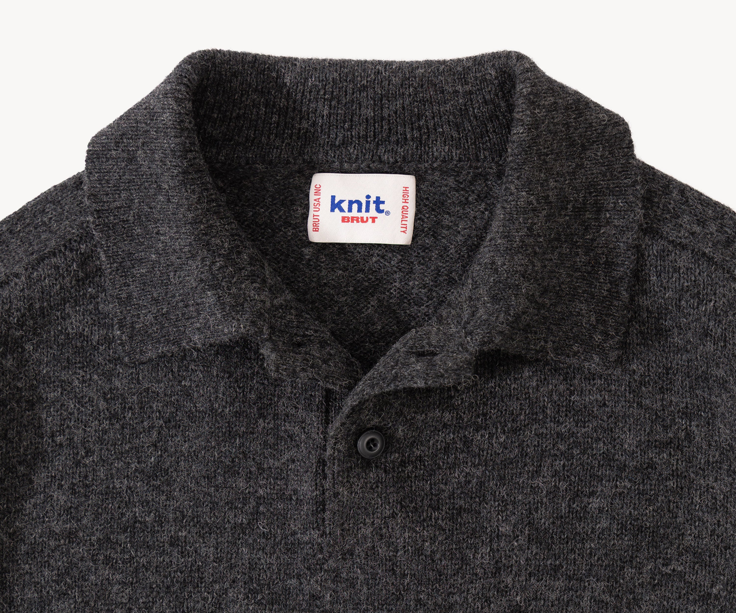 THE SHETLAND POLO X-SMALL / GRIS ANTHRACITE - BRUT Clothing