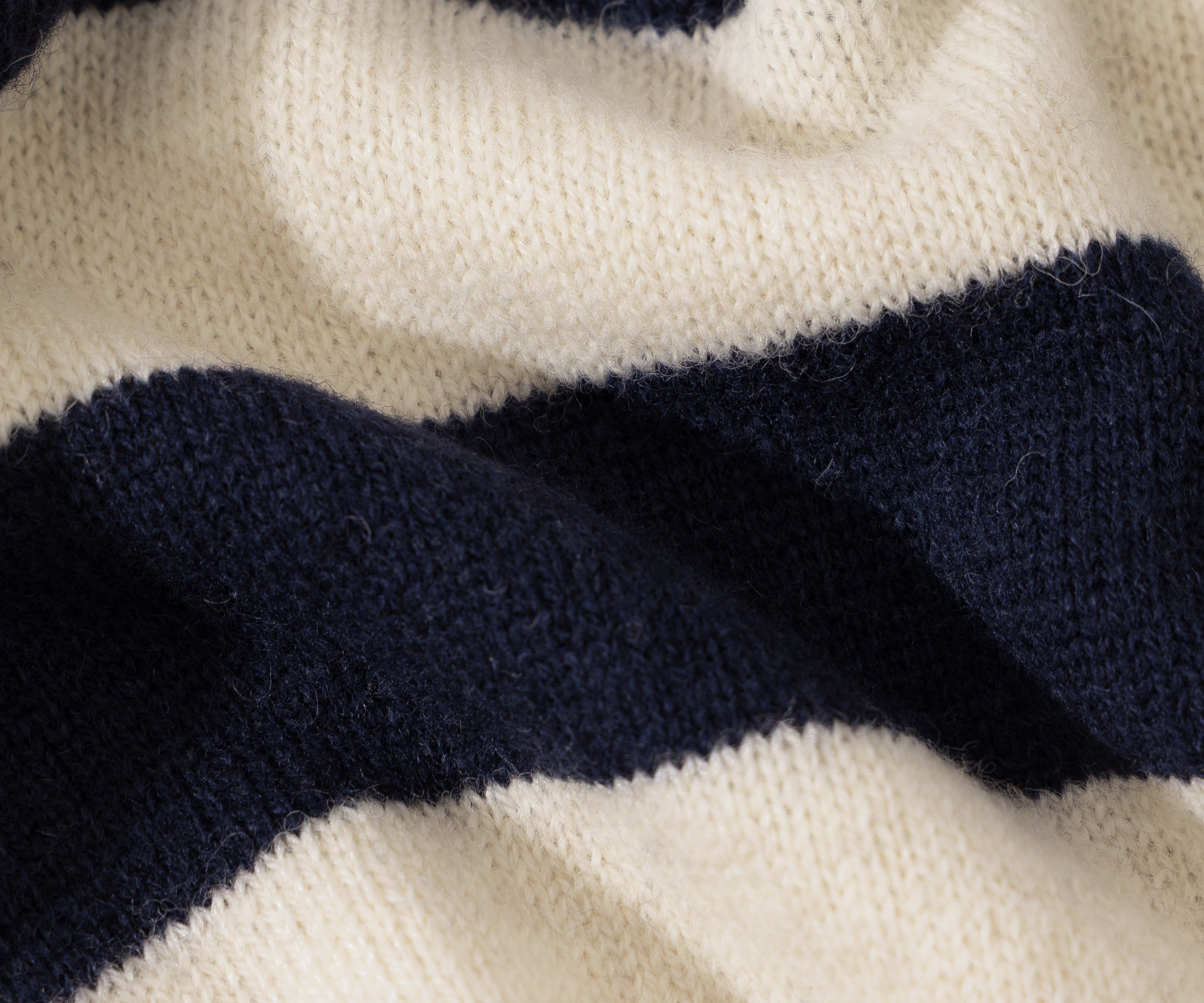 THE SHETLAND POLO X-SMALL / BLEU MARINE / ÉCRU - BRUT Clothing
