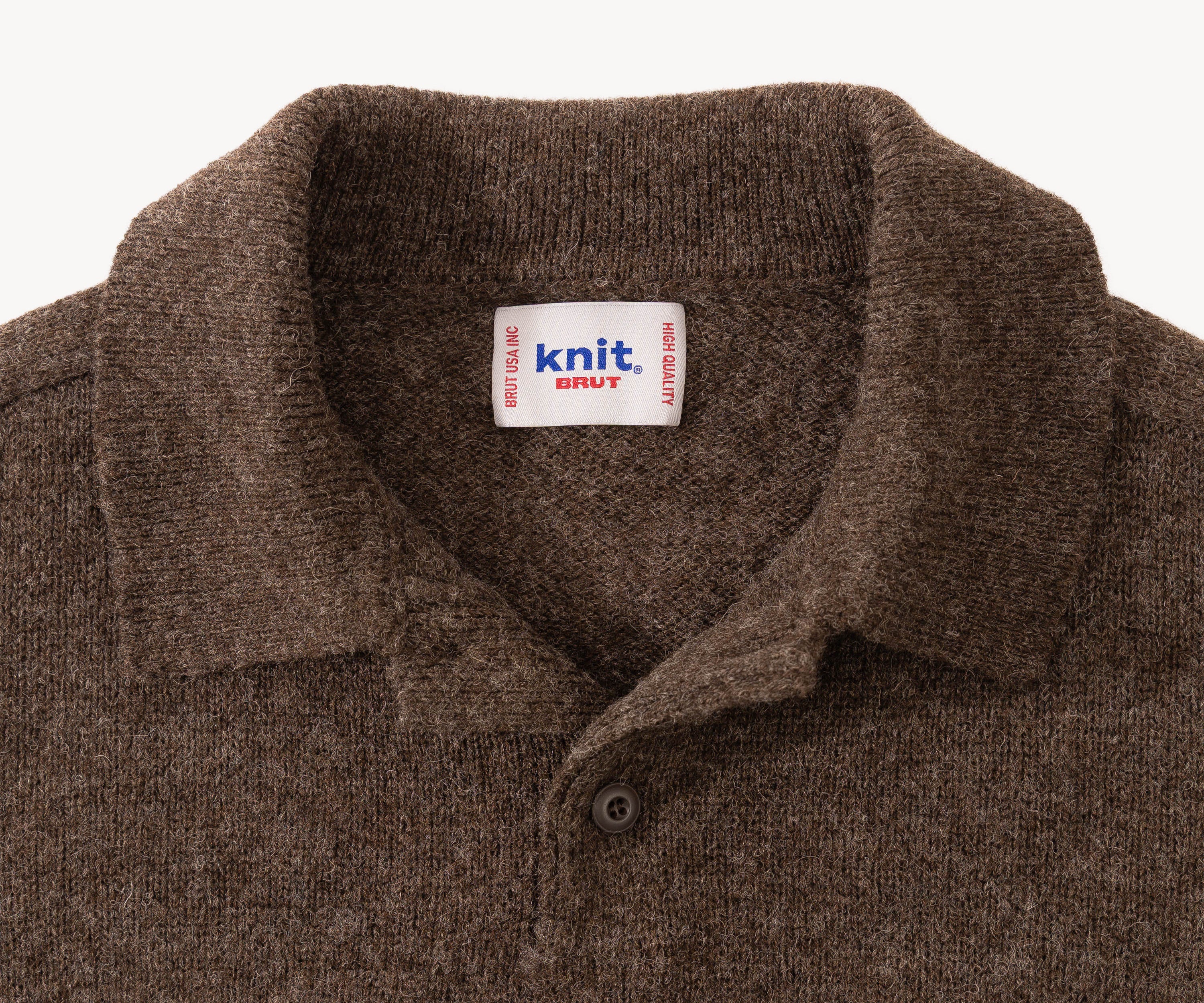 THE SHETLAND POLO Pull X-SMALL / MARRON - BRUT Clothing