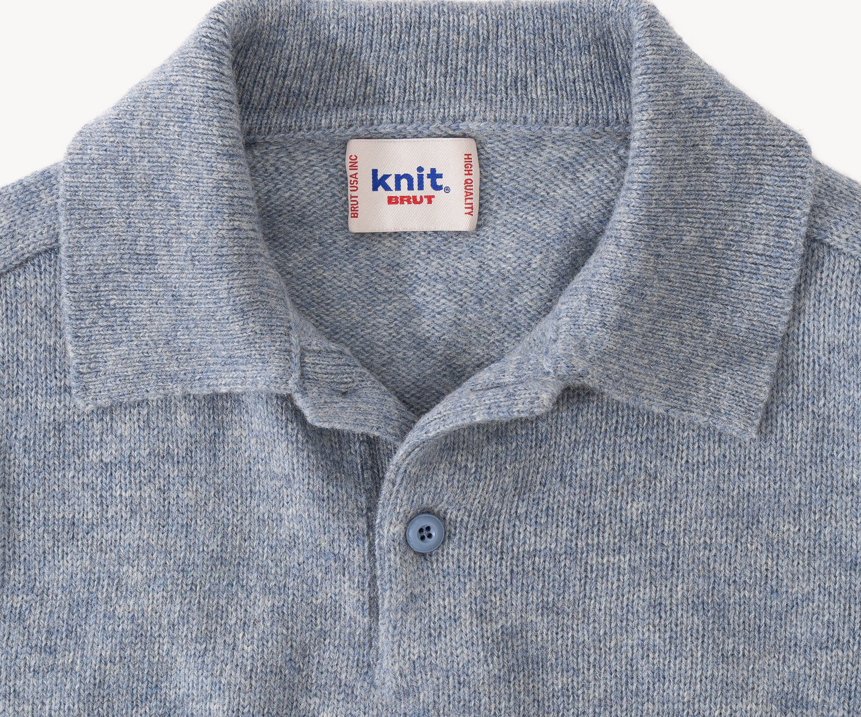 THE SHETLAND POLO Knitwear X-SMALL / NORSE BLUE - BRUT Clothing