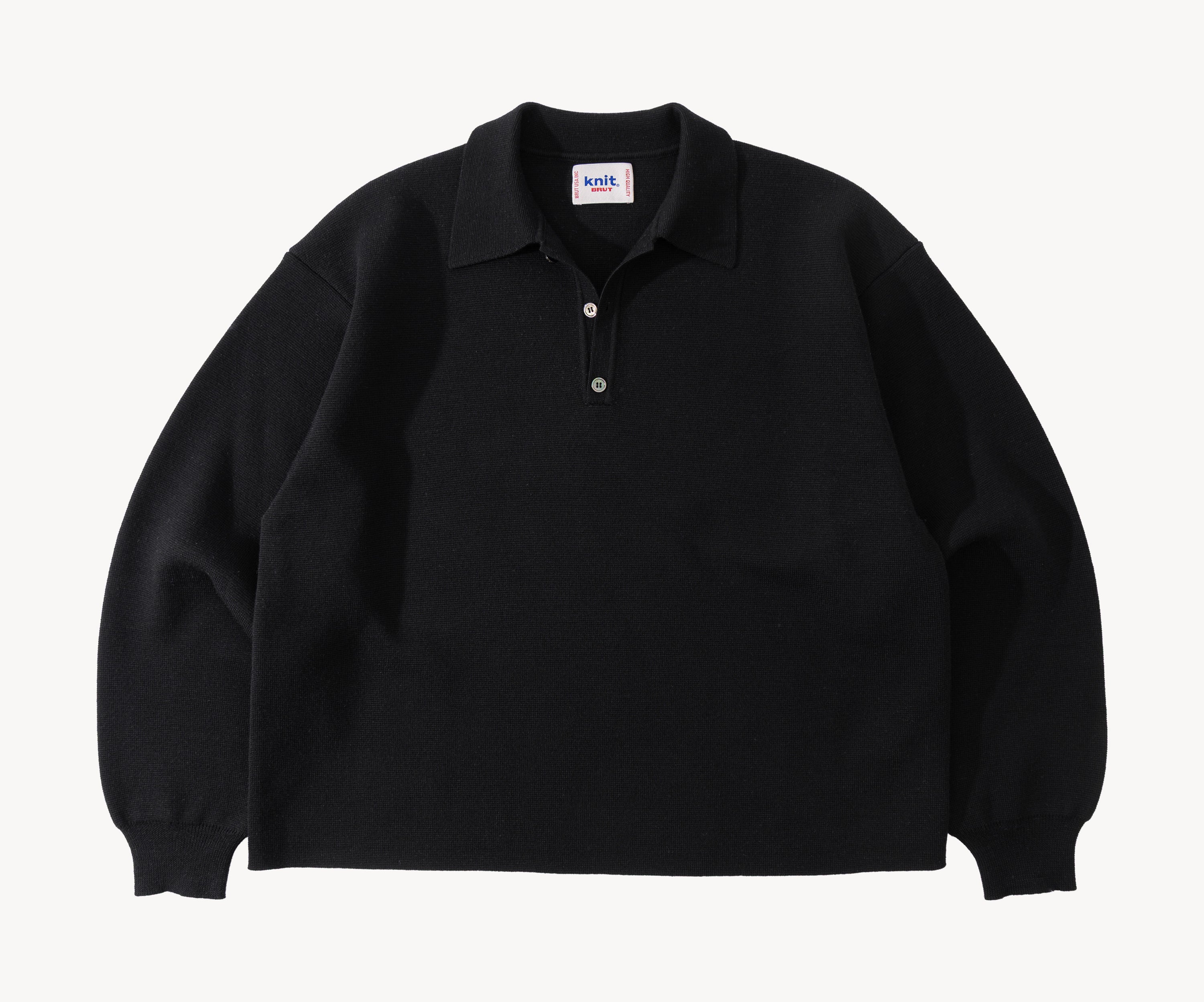 THE THREE BUTTONS Tricot XS / NOIR - BRUT Clothing