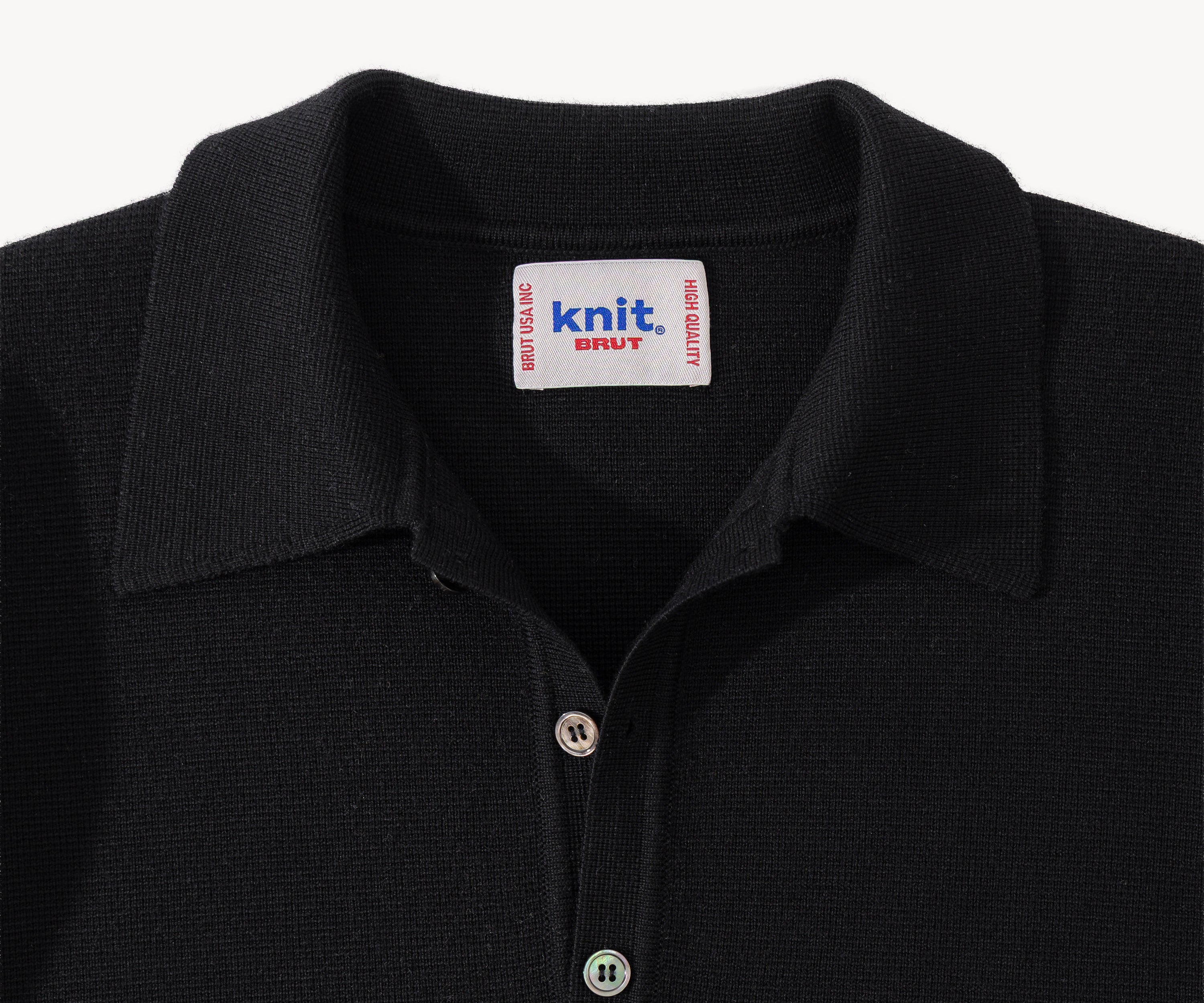 THE THREE BUTTONS Tricot XS / NOIR - BRUT Clothing