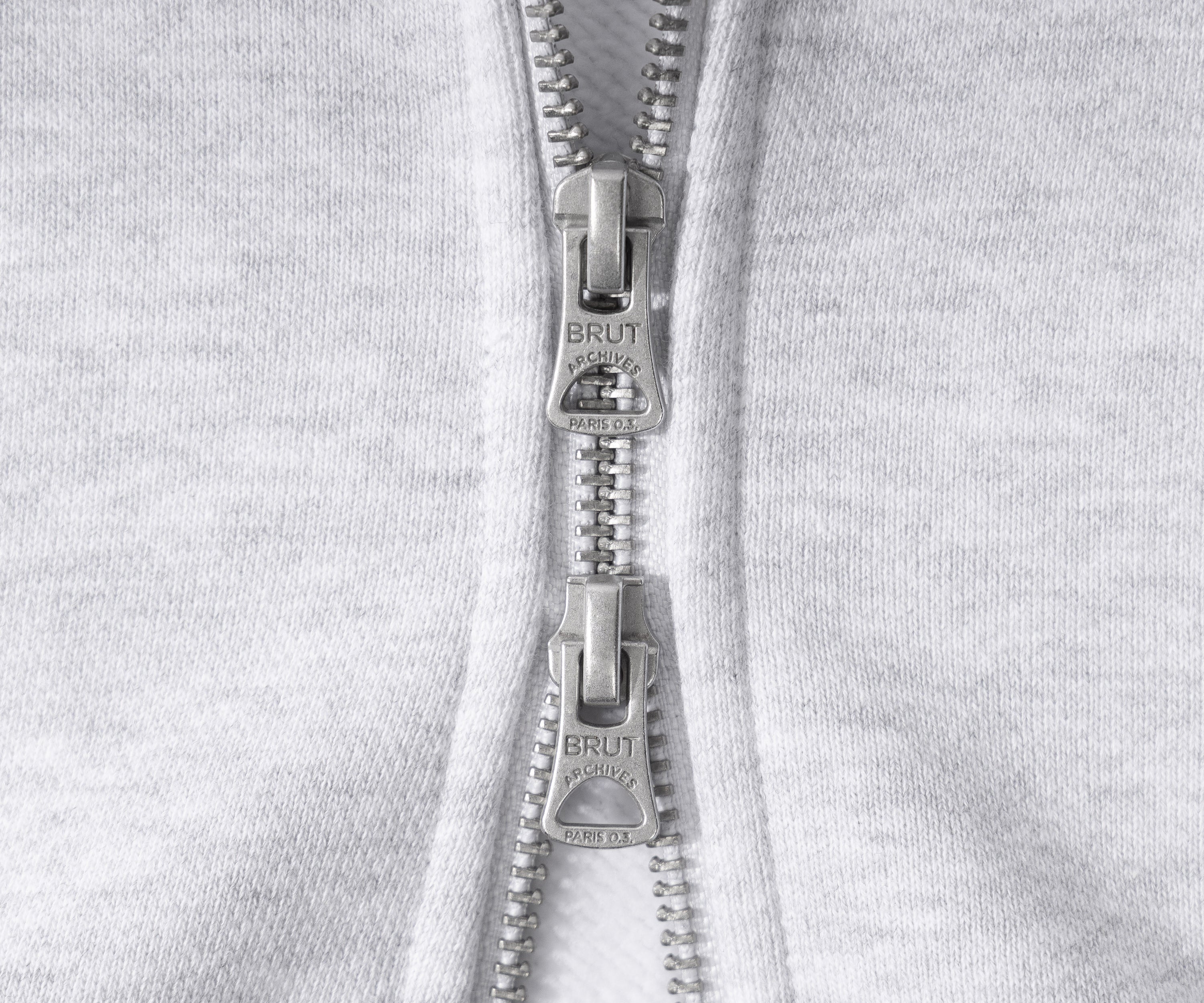 THE ZIP SWEAT Sweats à capuche X-SMALL / GRIS CHINÉ - BRUT Clothing