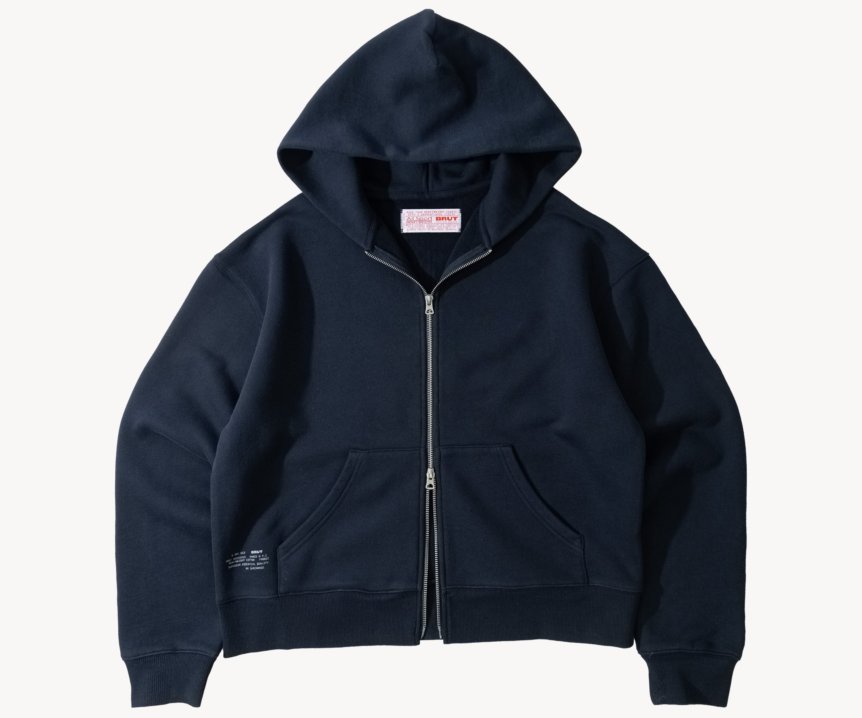 THE ZIP SWEAT Sweatshirts X-SMALL / NAVY - BRUT Clothing