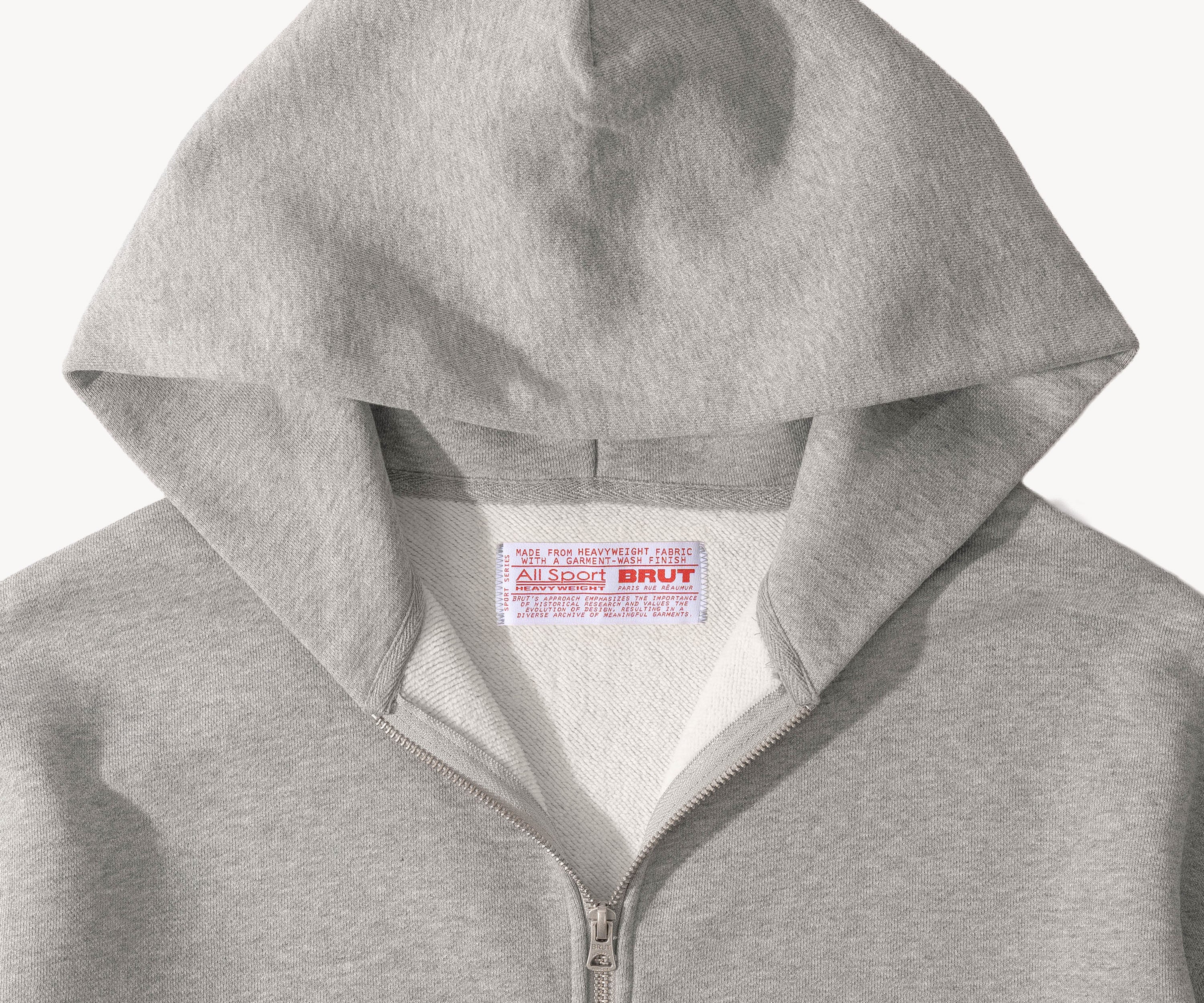 THE ZIP SWEAT Sweats à capuche X-SMALL / GRIS FONCÉ CHINÉ - BRUT Clothing