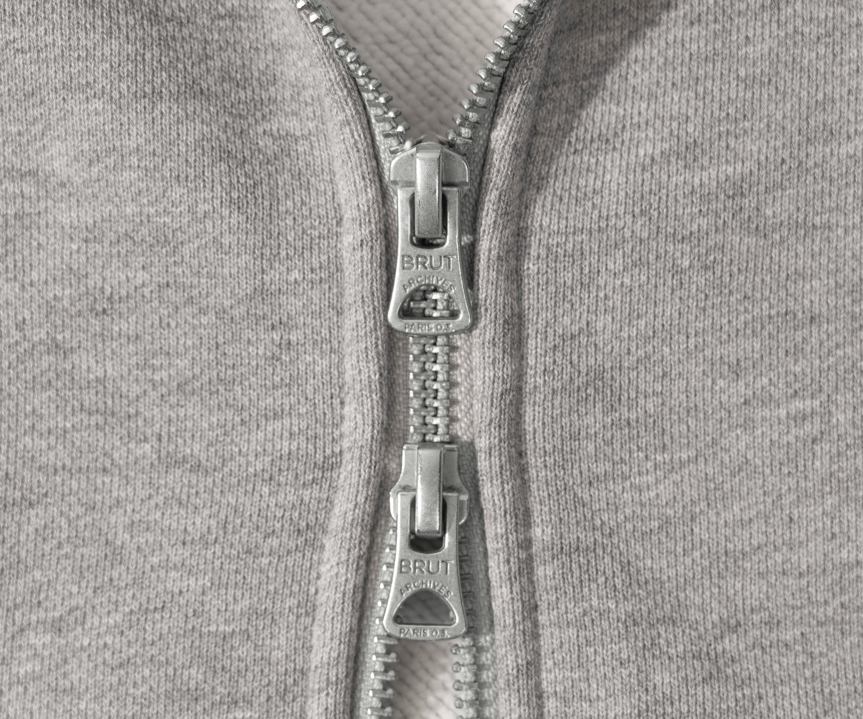 THE ZIP SWEAT Sweats à capuche X-SMALL / GRIS FONCÉ CHINÉ - BRUT Clothing