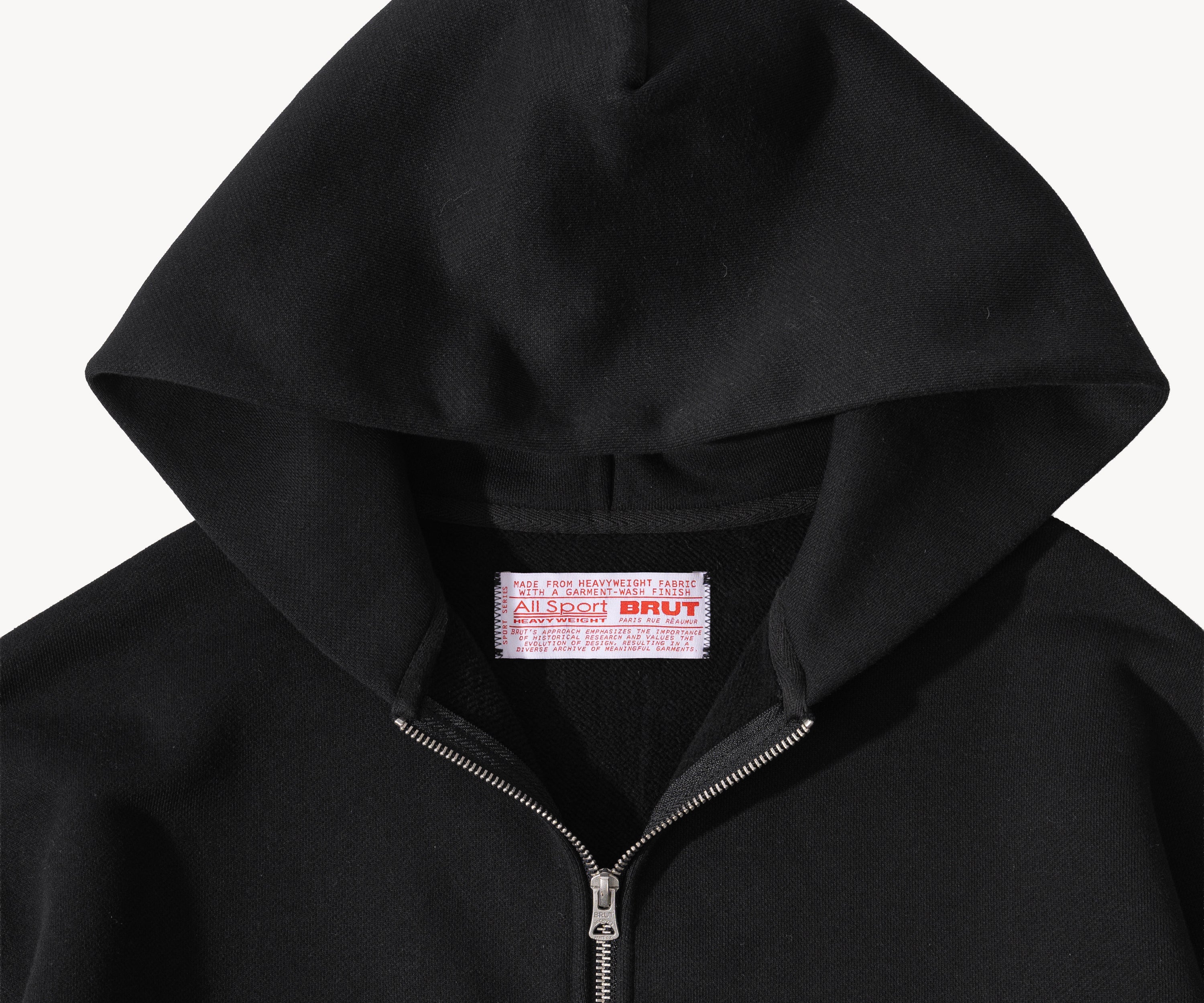 THE ZIP SWEAT Sweats à capuche X-SMALL / NOIR - BRUT Clothing